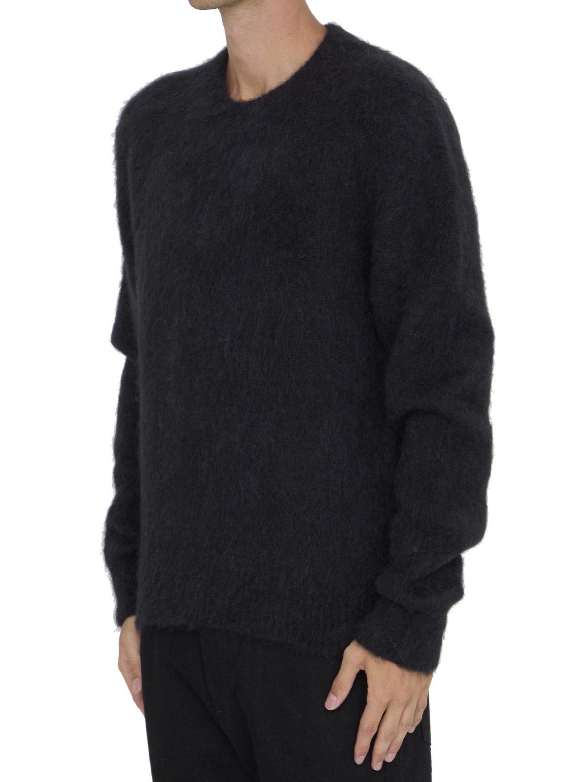 Shop Ami Alexandre Mattiussi Paris Long-sleeved Crewneck Jumper In Black