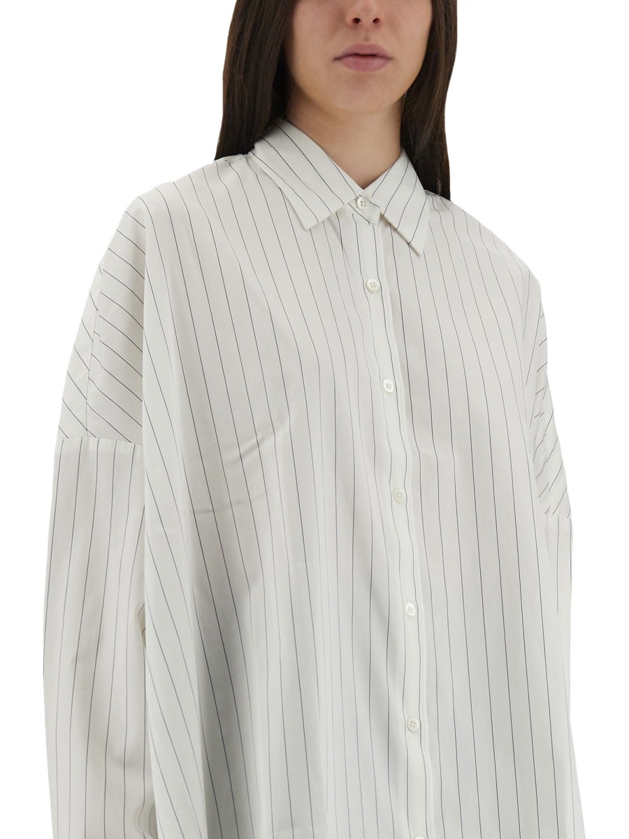 Dries Van Noten Women Oversized Striped Shirt In Blue