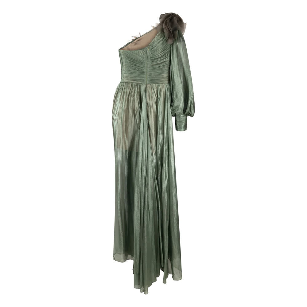 Iris Serban Hellen One-sleeve Maxi Dress In Green