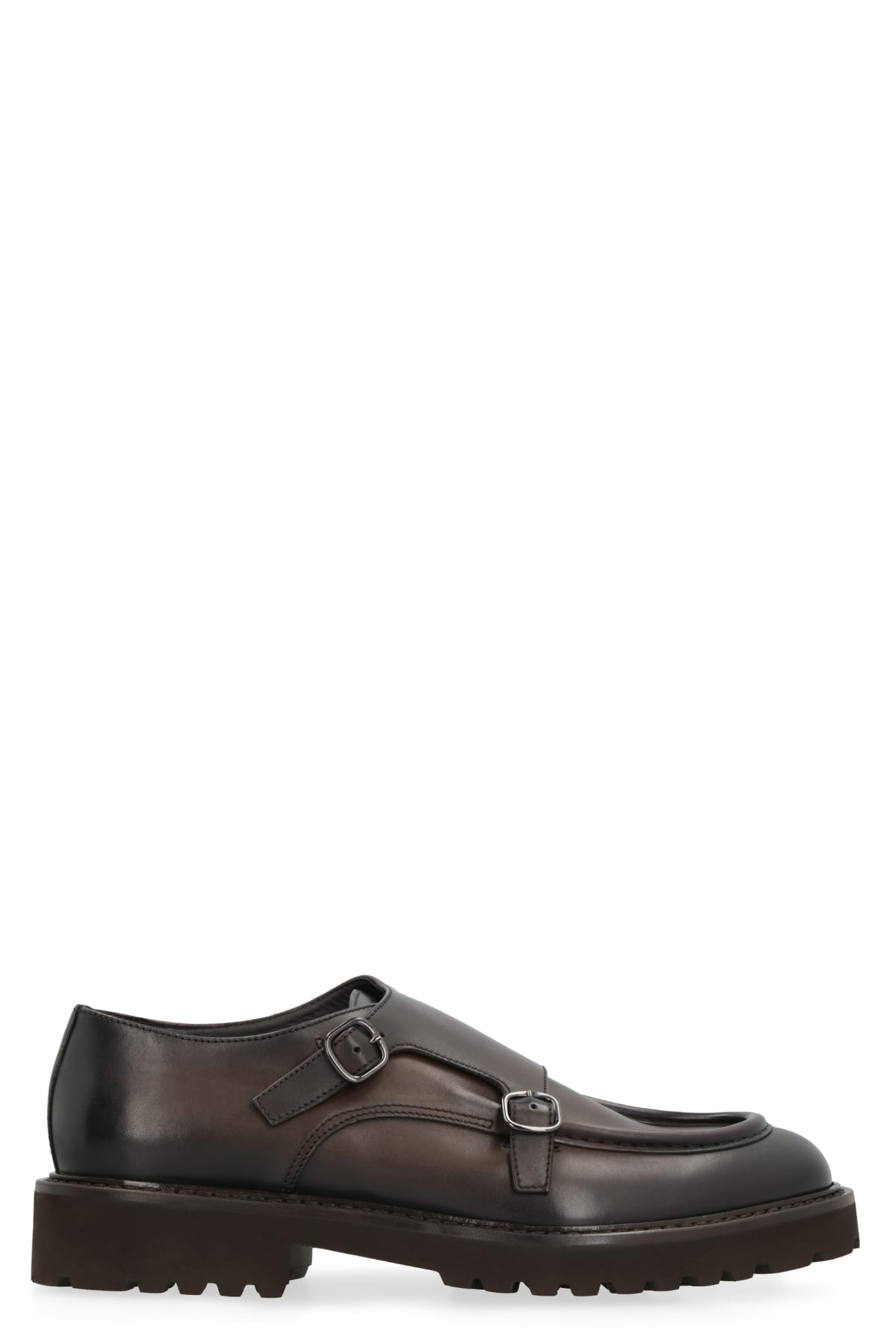 Shop Doucal's Leather Monk-strap In Brown