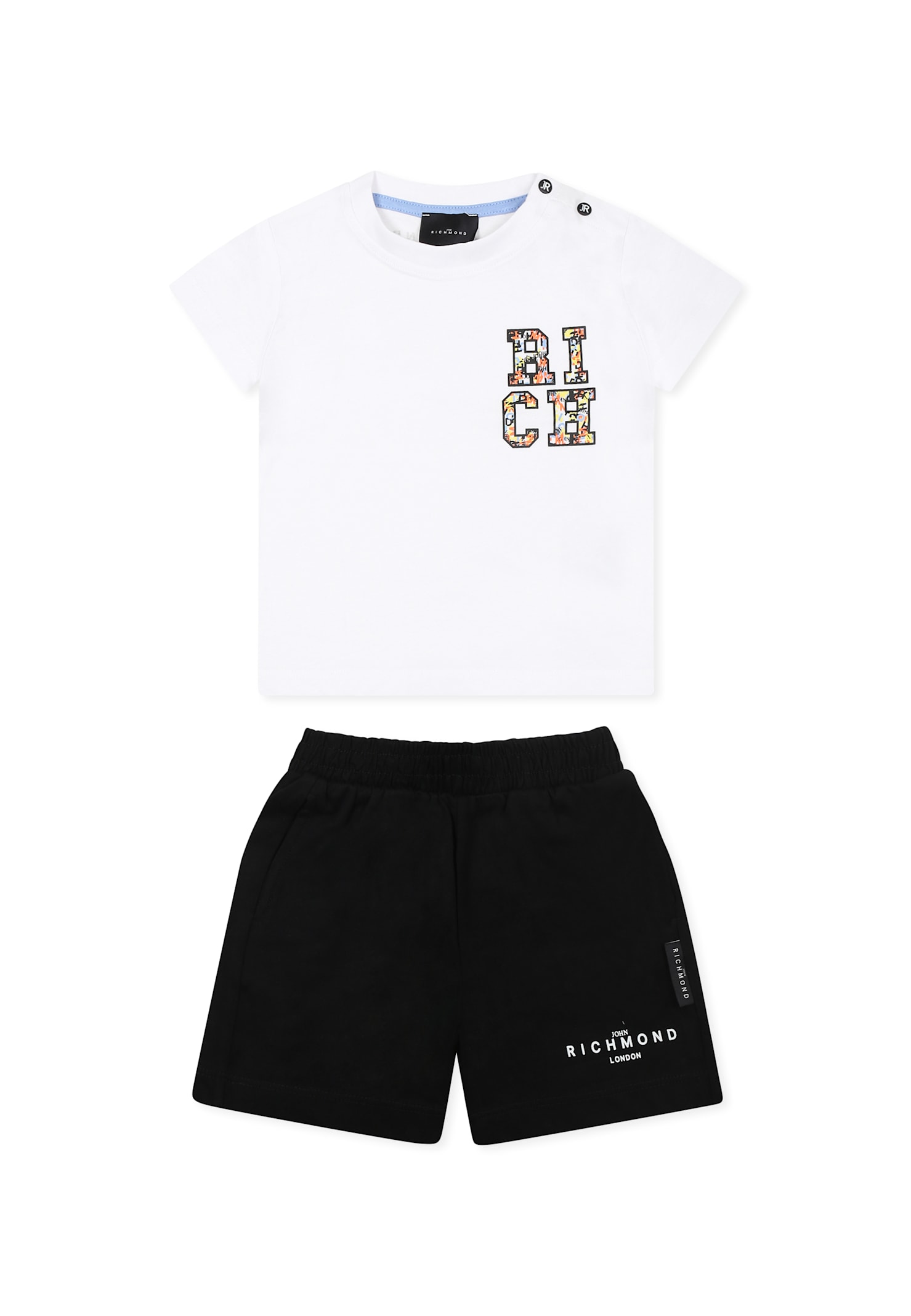 Richmond White Suit For Baby Boy With Logo In White