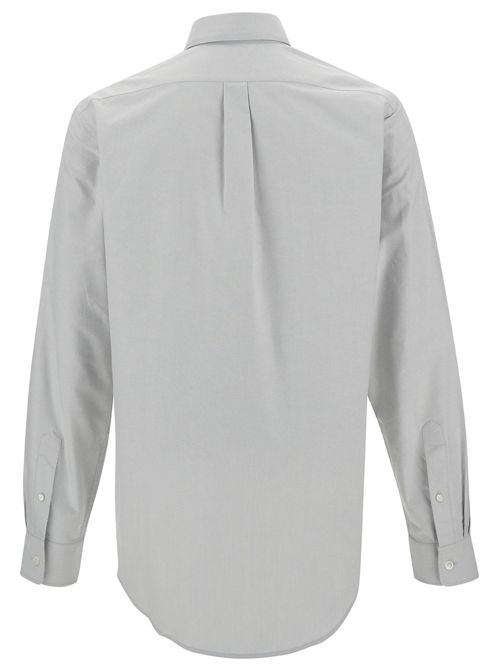 Shop Givenchy Grey Button-down Shirt With 4g Embroidery In Cotton Man