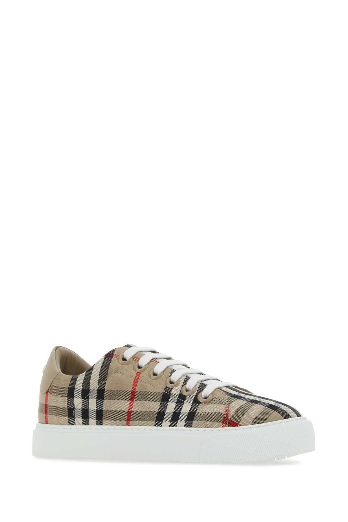 Shop Burberry Embroidered Canvas Sneakers In A7026