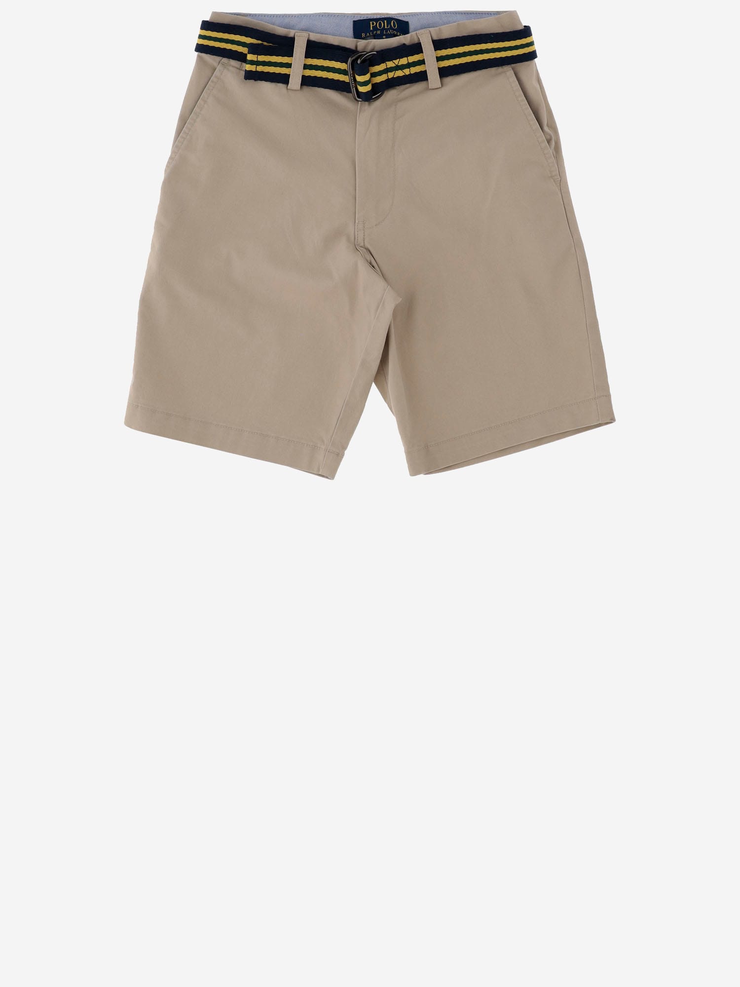 Polo Ralph Lauren Beige Cotton Bermuda Shorts With Belt In Beige
