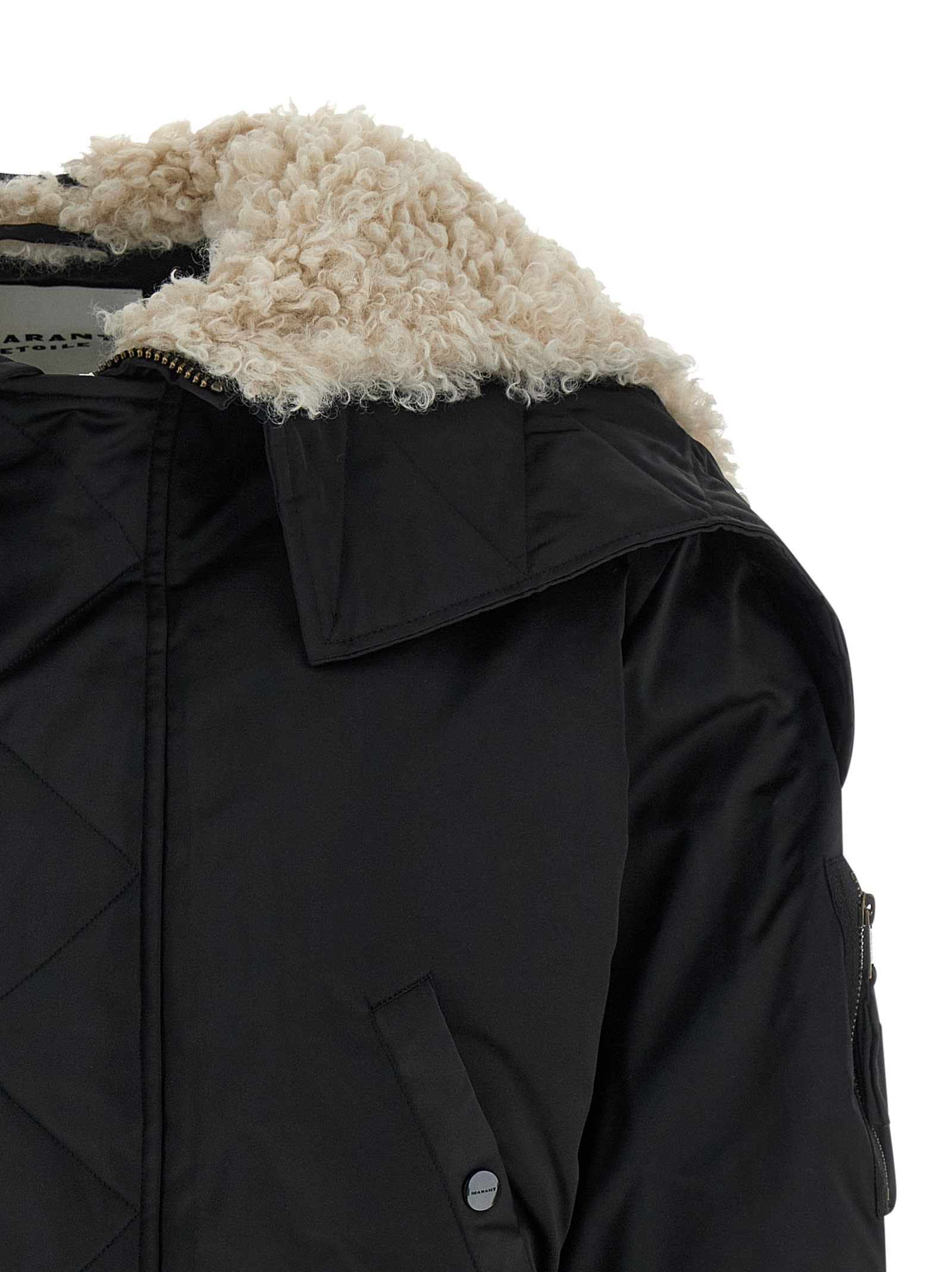 Isabel Marant Étoile Elisa Hooded Bomber Jacket In Black