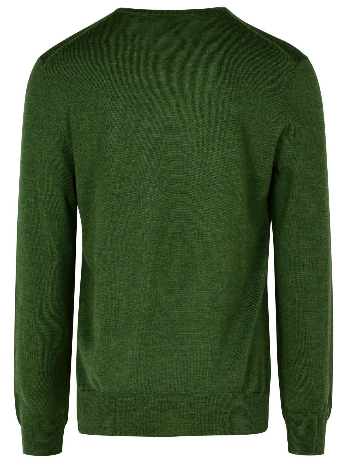 Shop Ralph Lauren Logo Embroidered Crewneck Jumper In Classic Olive Heather