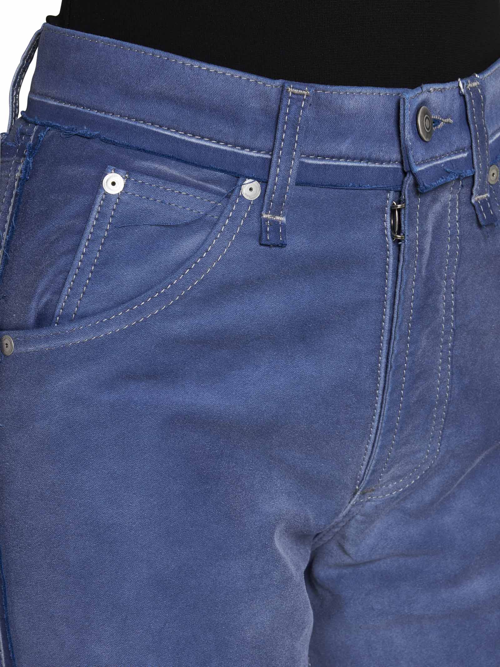 Maison Margiela Frayed-detail Straight-leg Jeans In Cobalt Blue