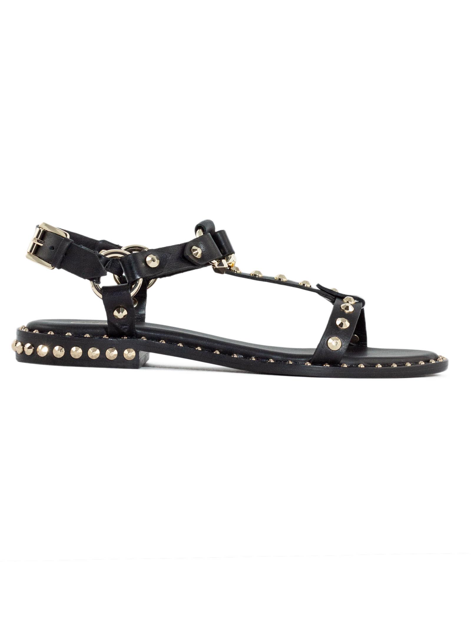 Black Leather Patsy Sandals