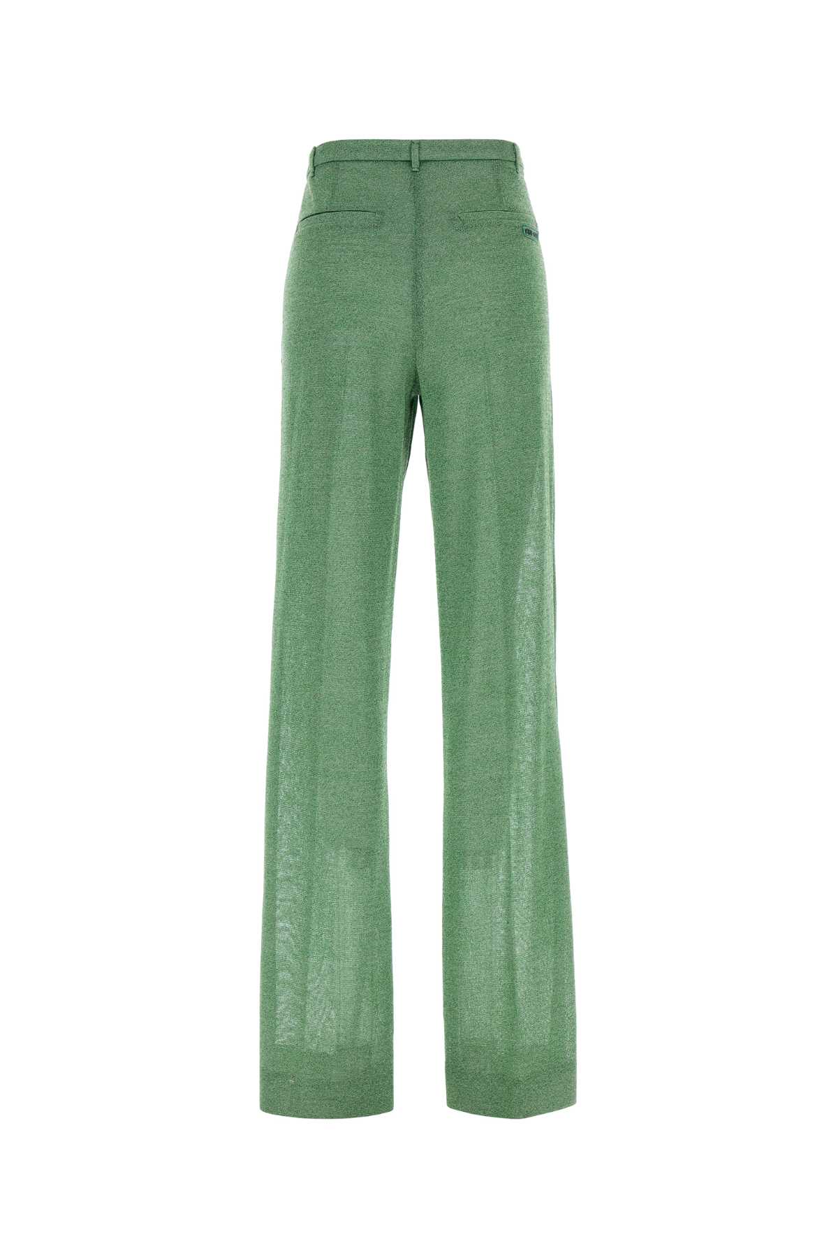 Miu Miu Wide Leg Viscose Blend Trousers In Green
