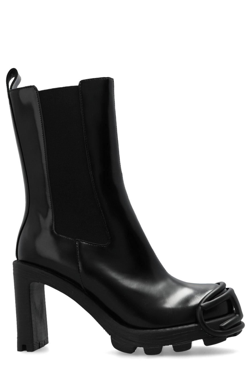 Diesel D-hammer Leather Boots In Multi