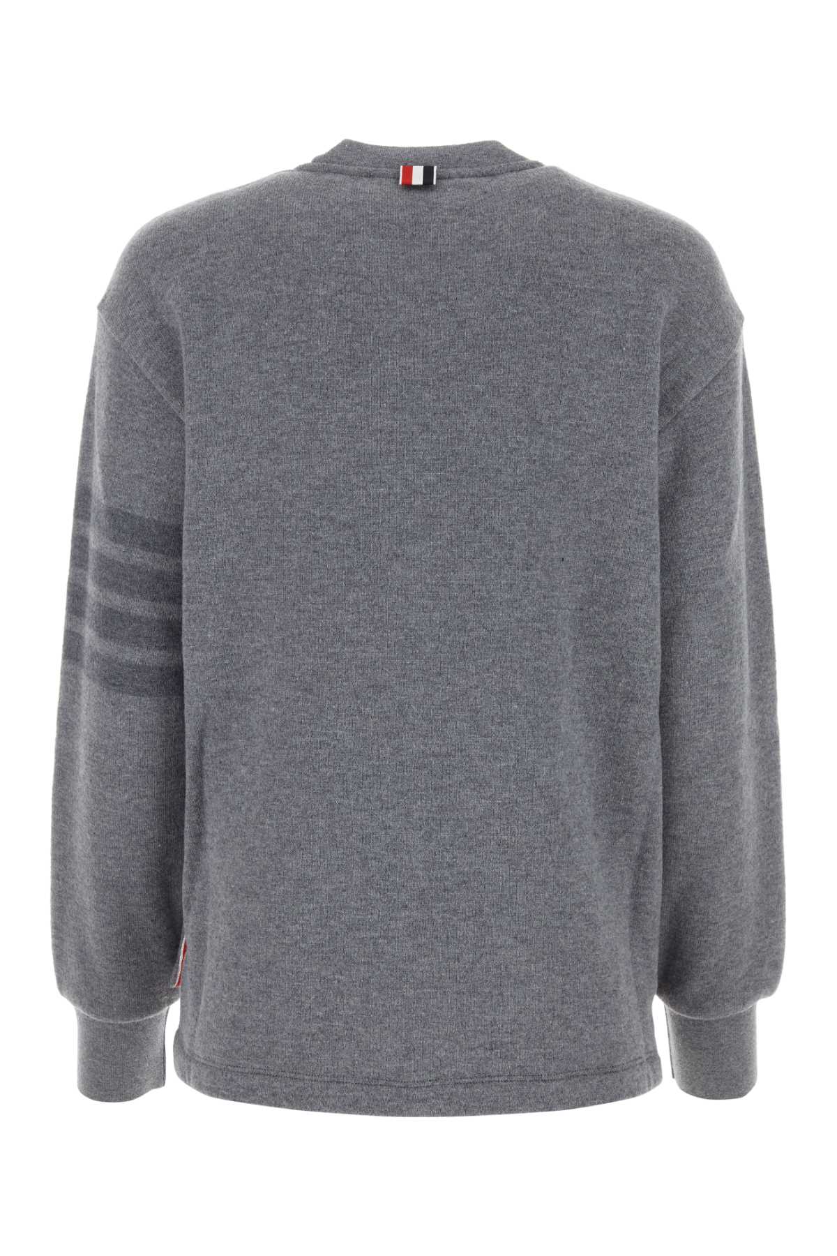 Thom Browne Grey Wool Sweatshirt In Ltgrey