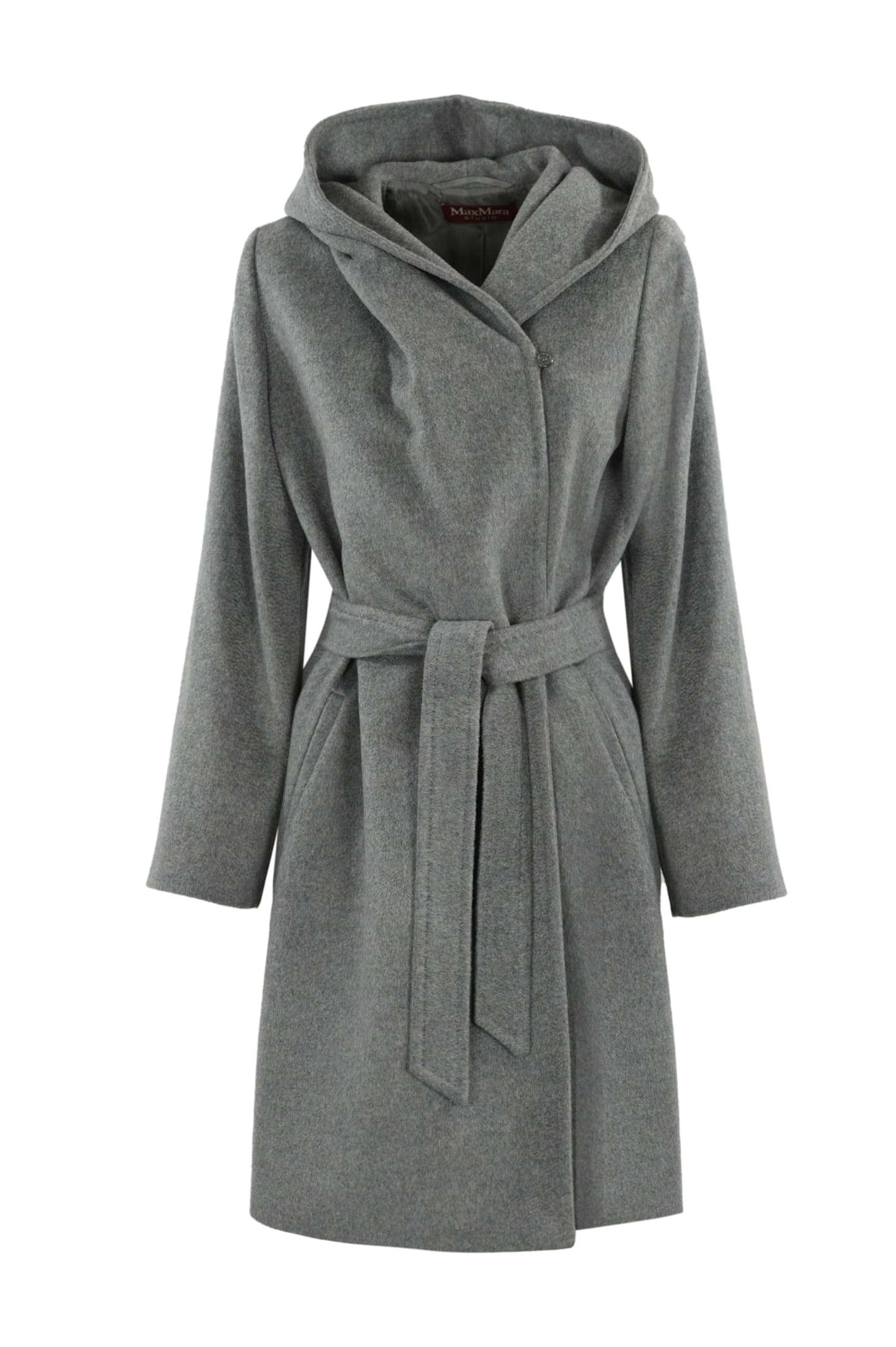 MAX MARA NEWMANG WOOL COAT WITH HOOD 