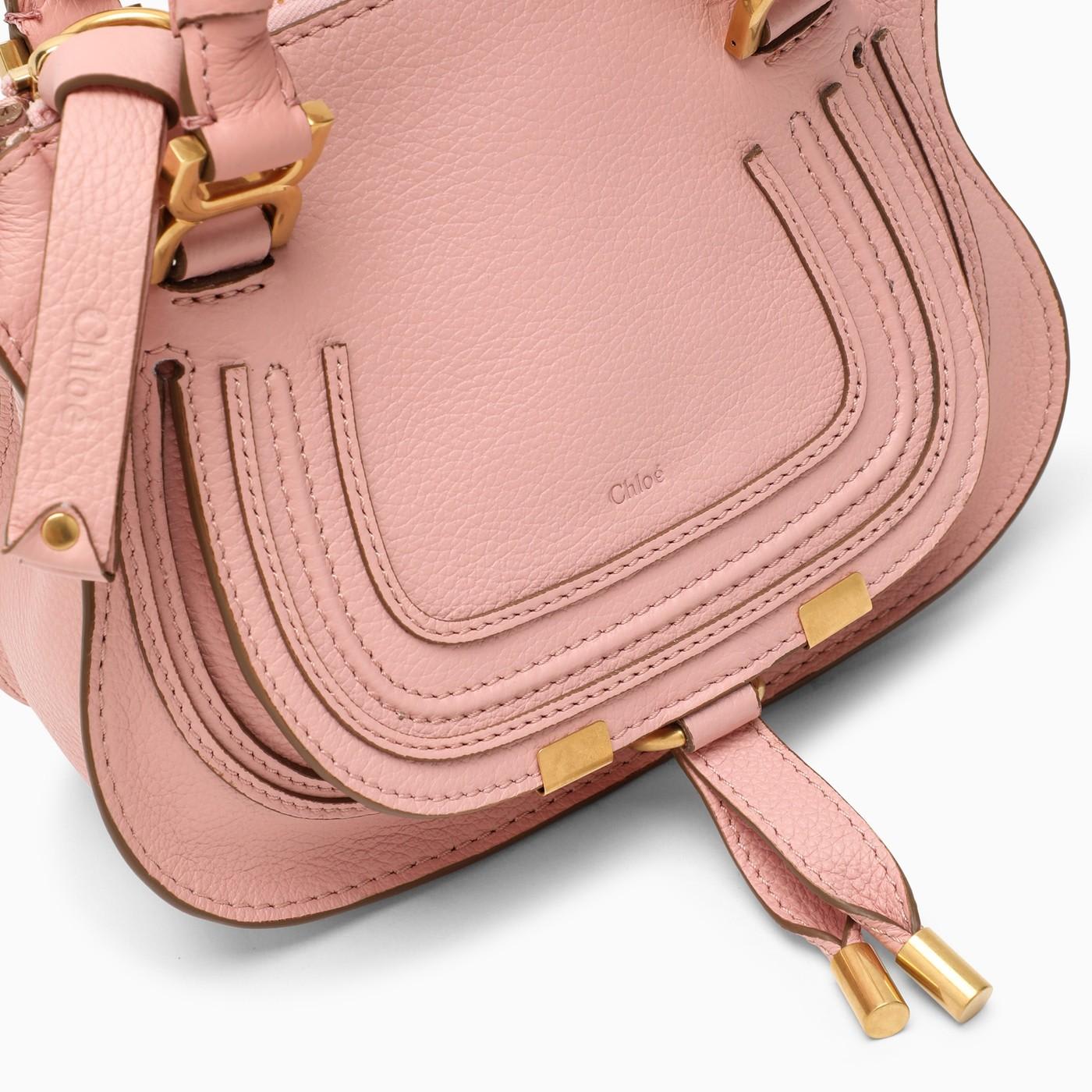Chloé Mini Marcie Pink Leather Bag In Rosa
