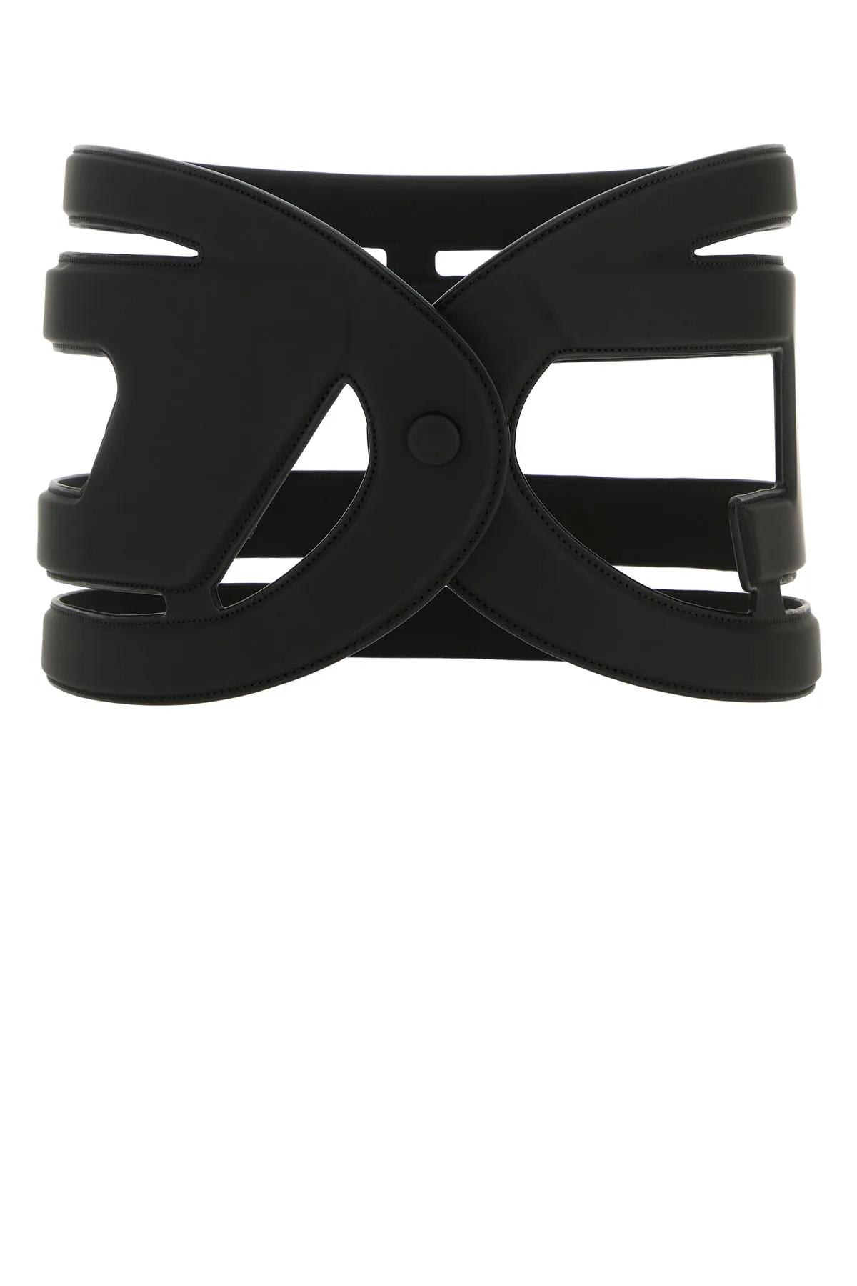 Diesel Black Synthetic Leather B-cage-d Maxi Belt