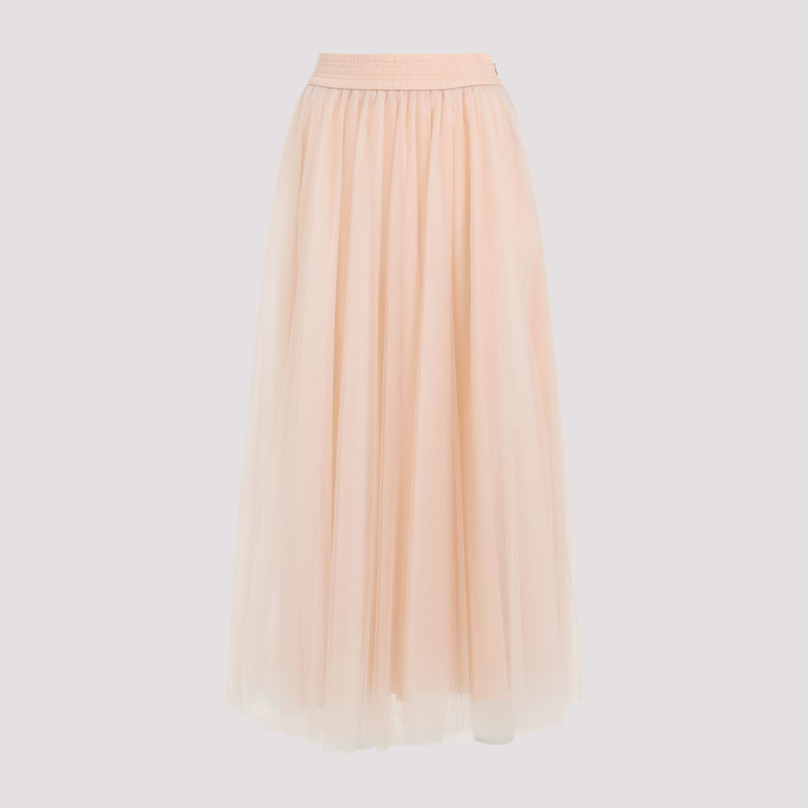 Shop Fabiana Filippi Tulle Midi Skirt In Cipria