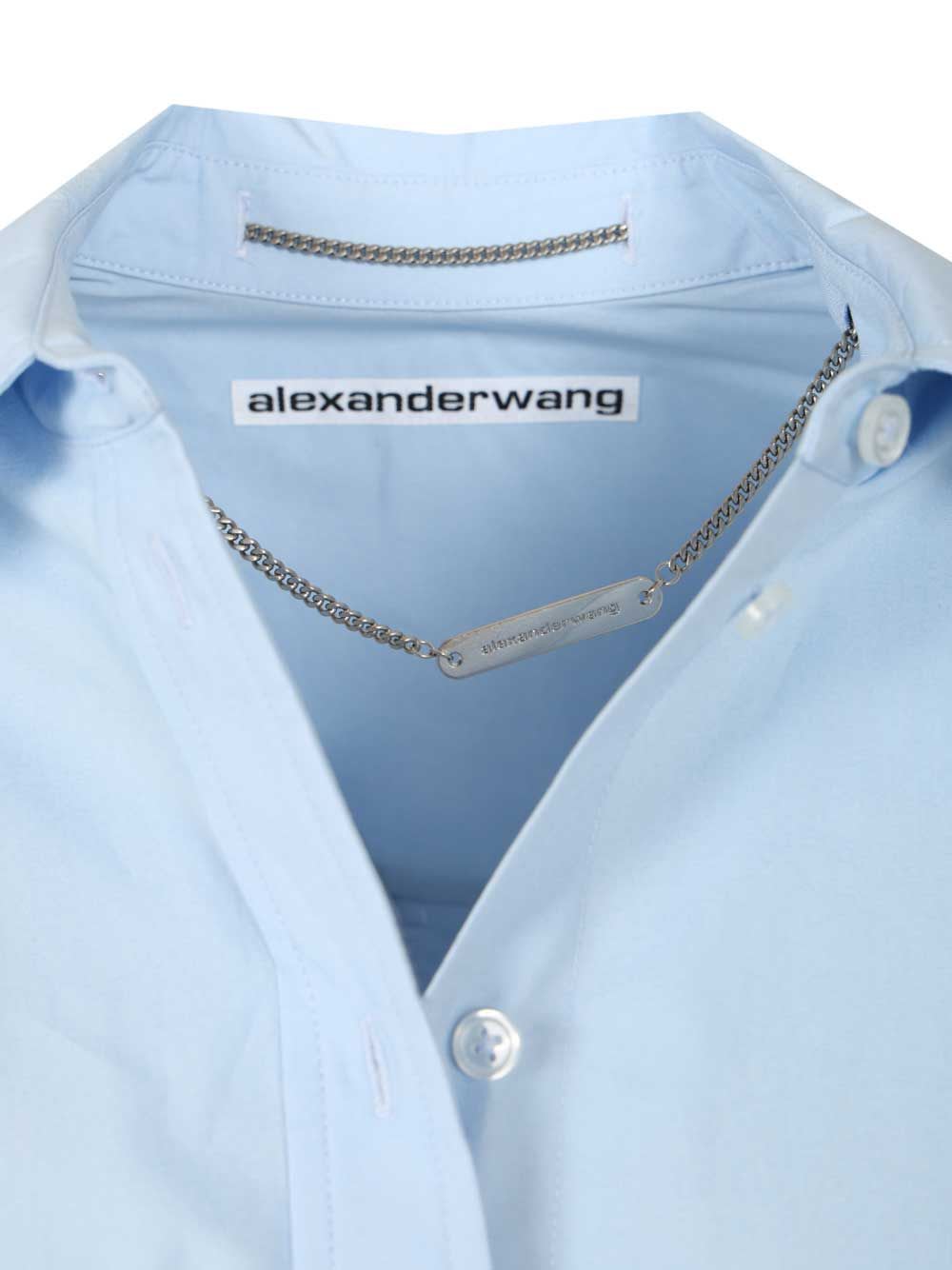 Alexander Wang Women Shirt With Removable Logo Tag In Blue