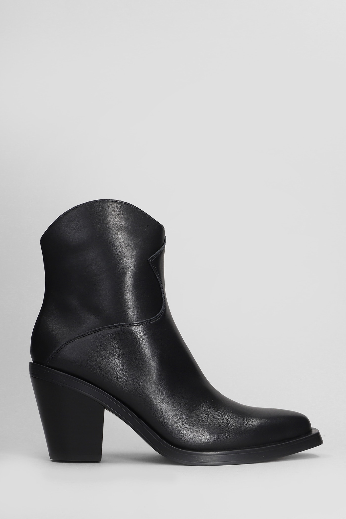 Shop Ash Judy Texan Ankle Boots In Black Leather