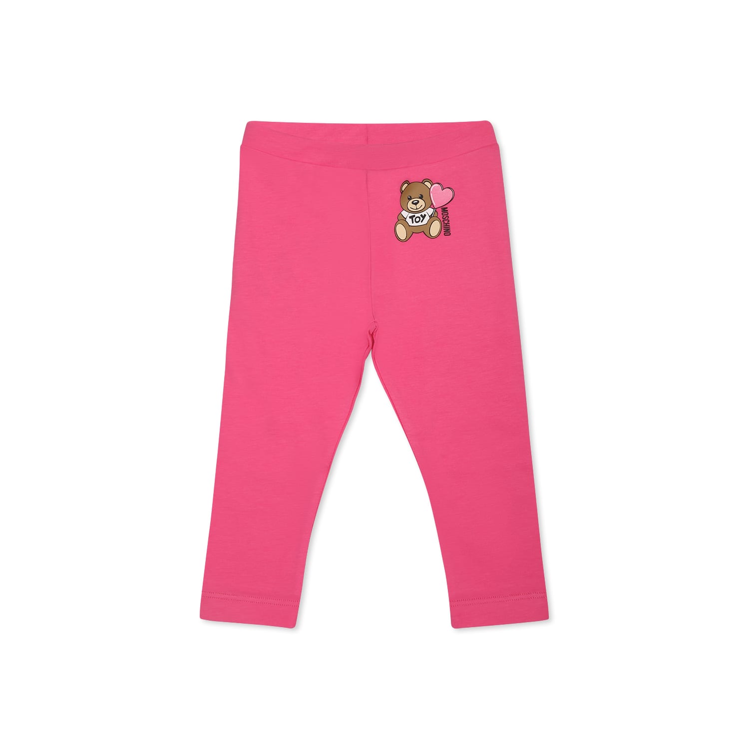 Moschino Fuchsia Legging For Baby Girl With Teddy Bear In Fuchsia