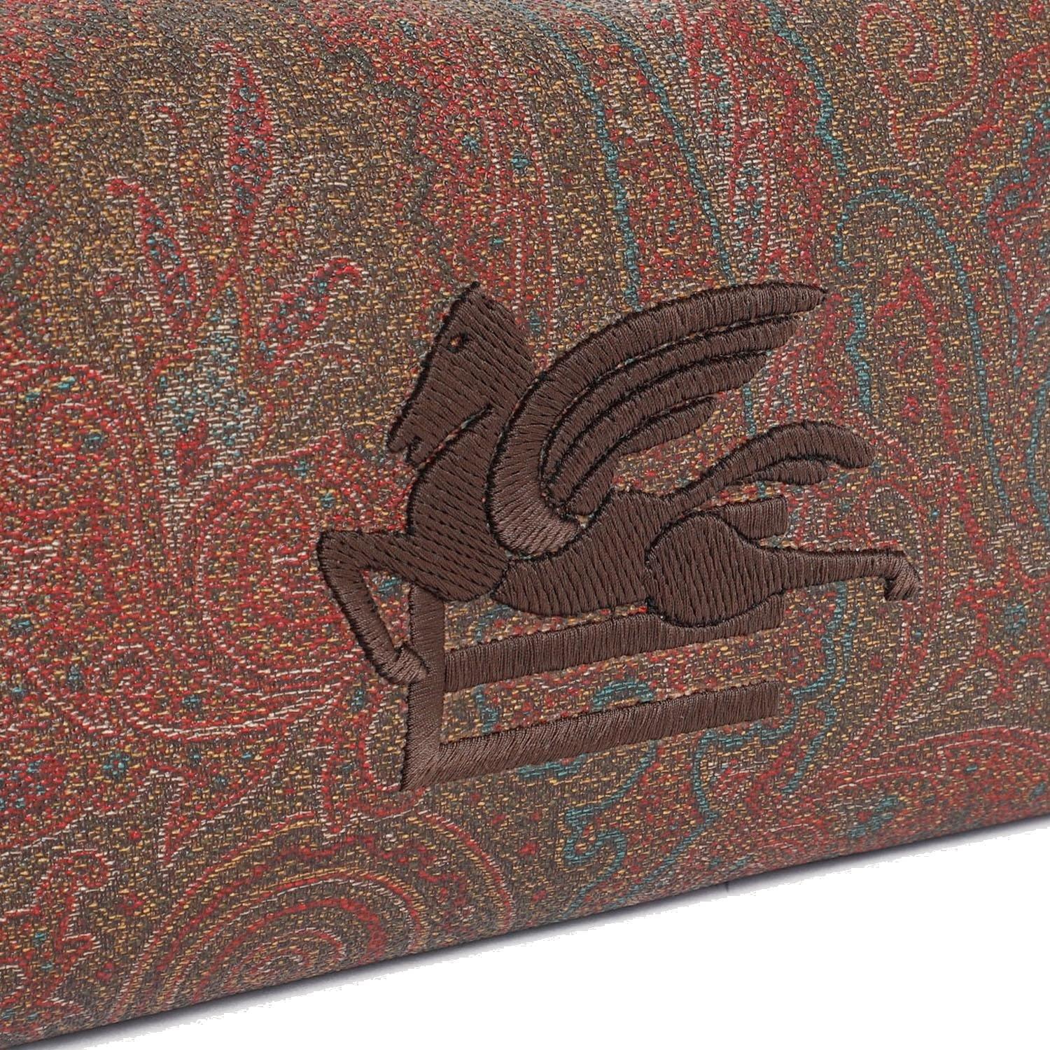 Shop Etro Logo Embroidered Paisley Printed Pouch