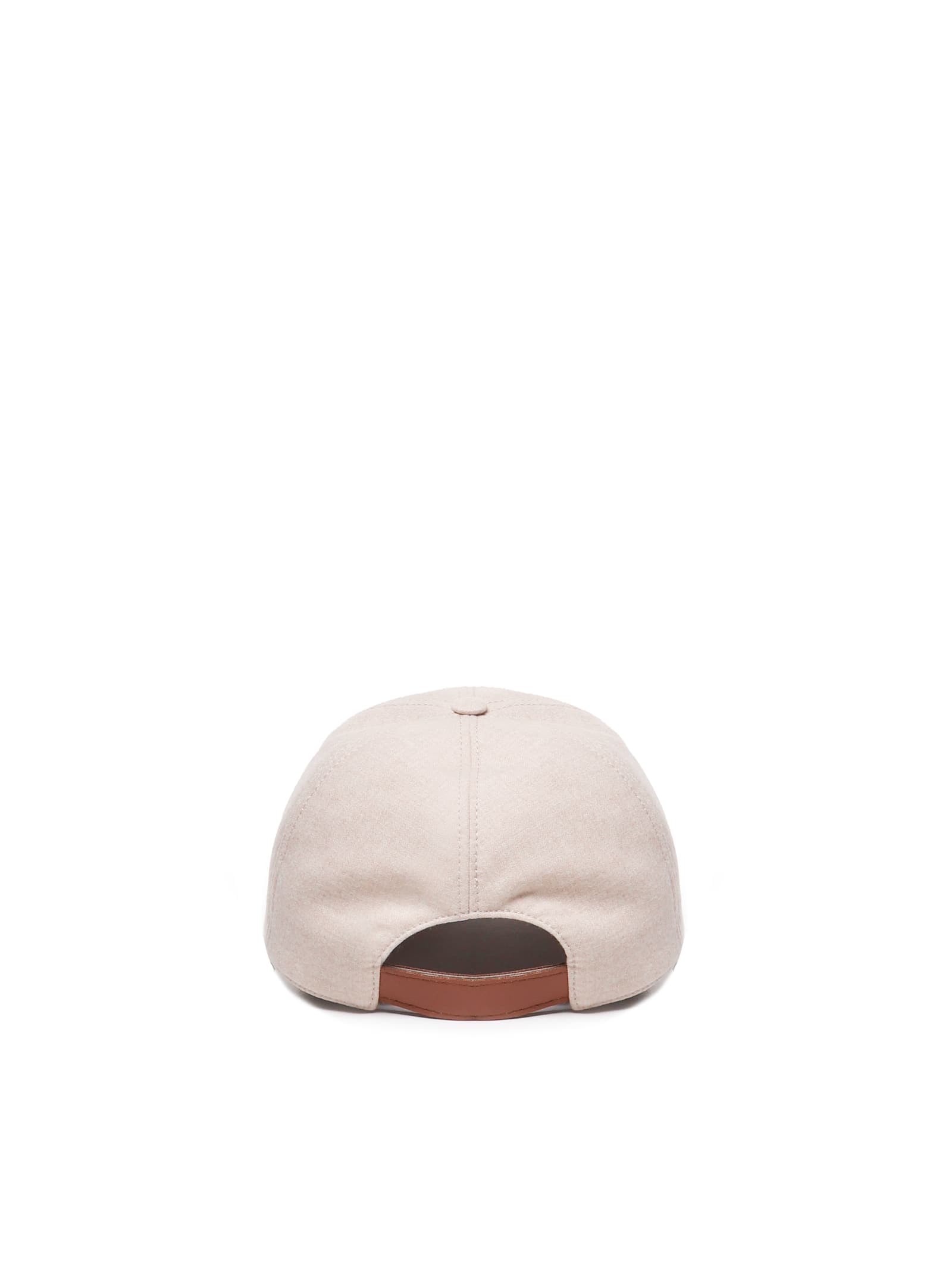 Shop Eleventy Baseball Hat In Cotton In Beige, Leather