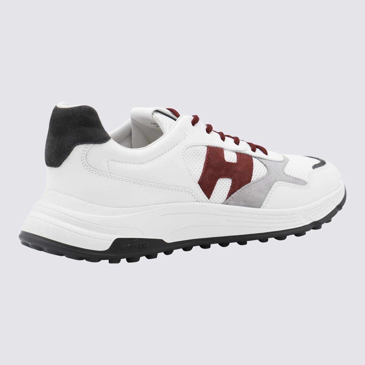 Shop Hogan White Sneakers In White/barolo