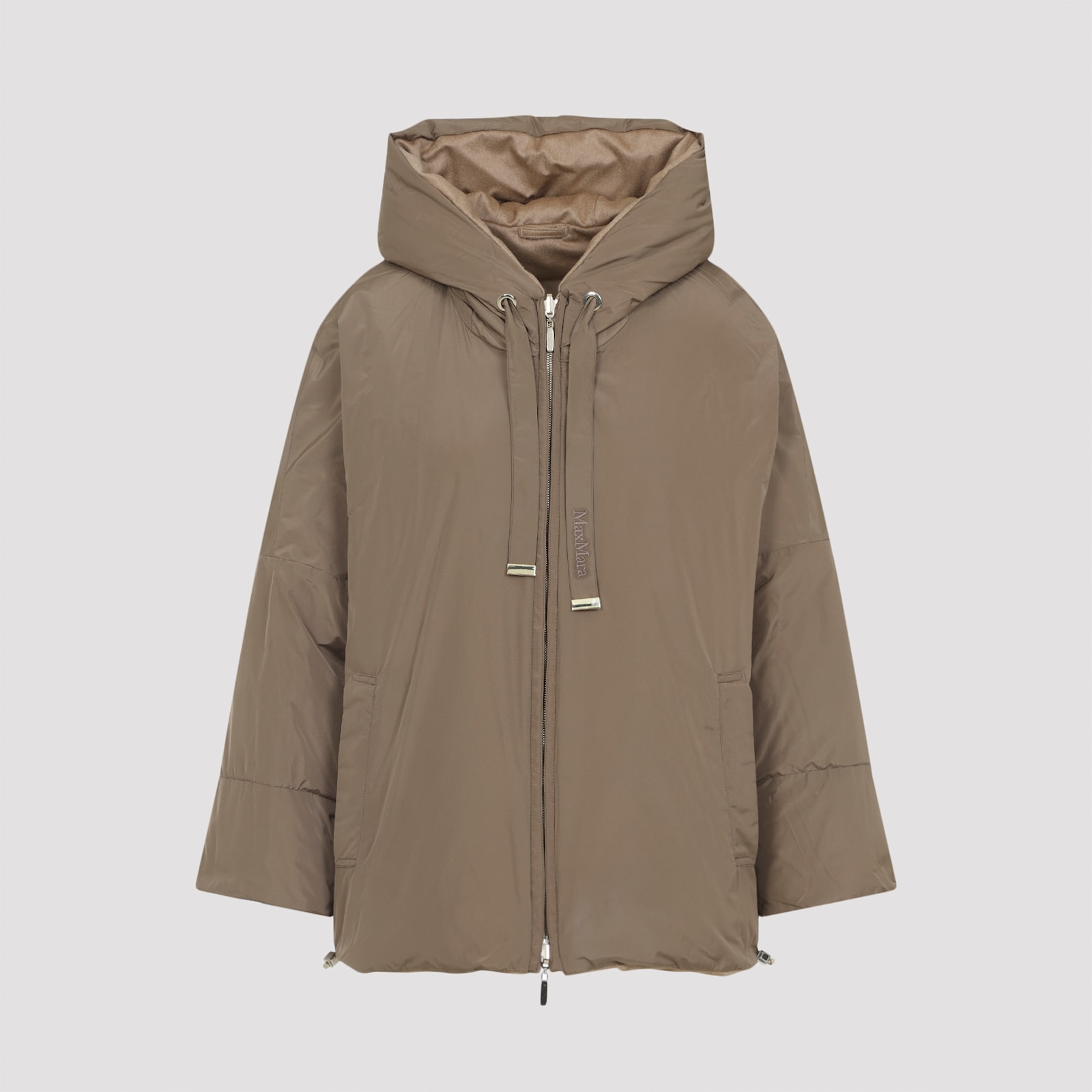 Max Mara The Cube Camel Brown Camel Wool Desiderio Padded Jacket In Brown