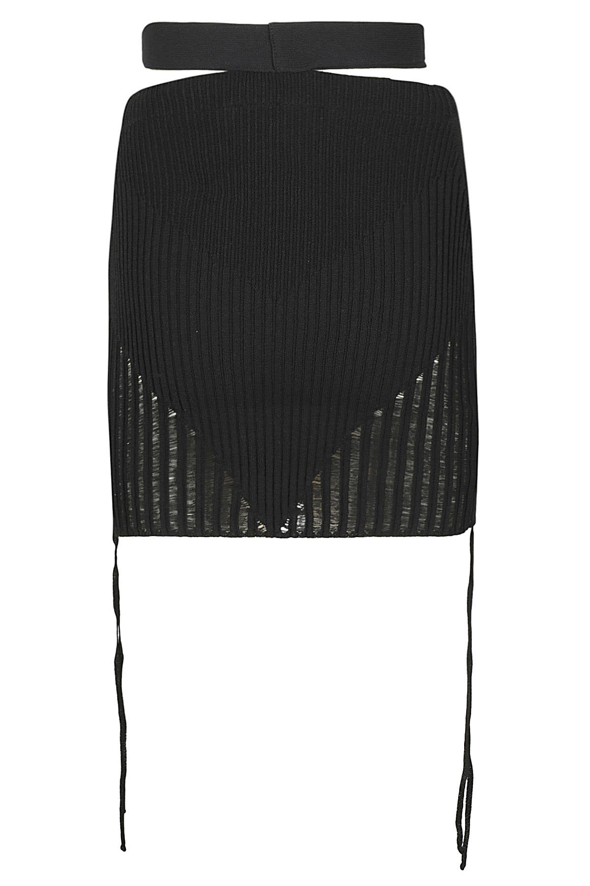 Shop Andreädamo Ribbed Knit Mini Skirt In Nero