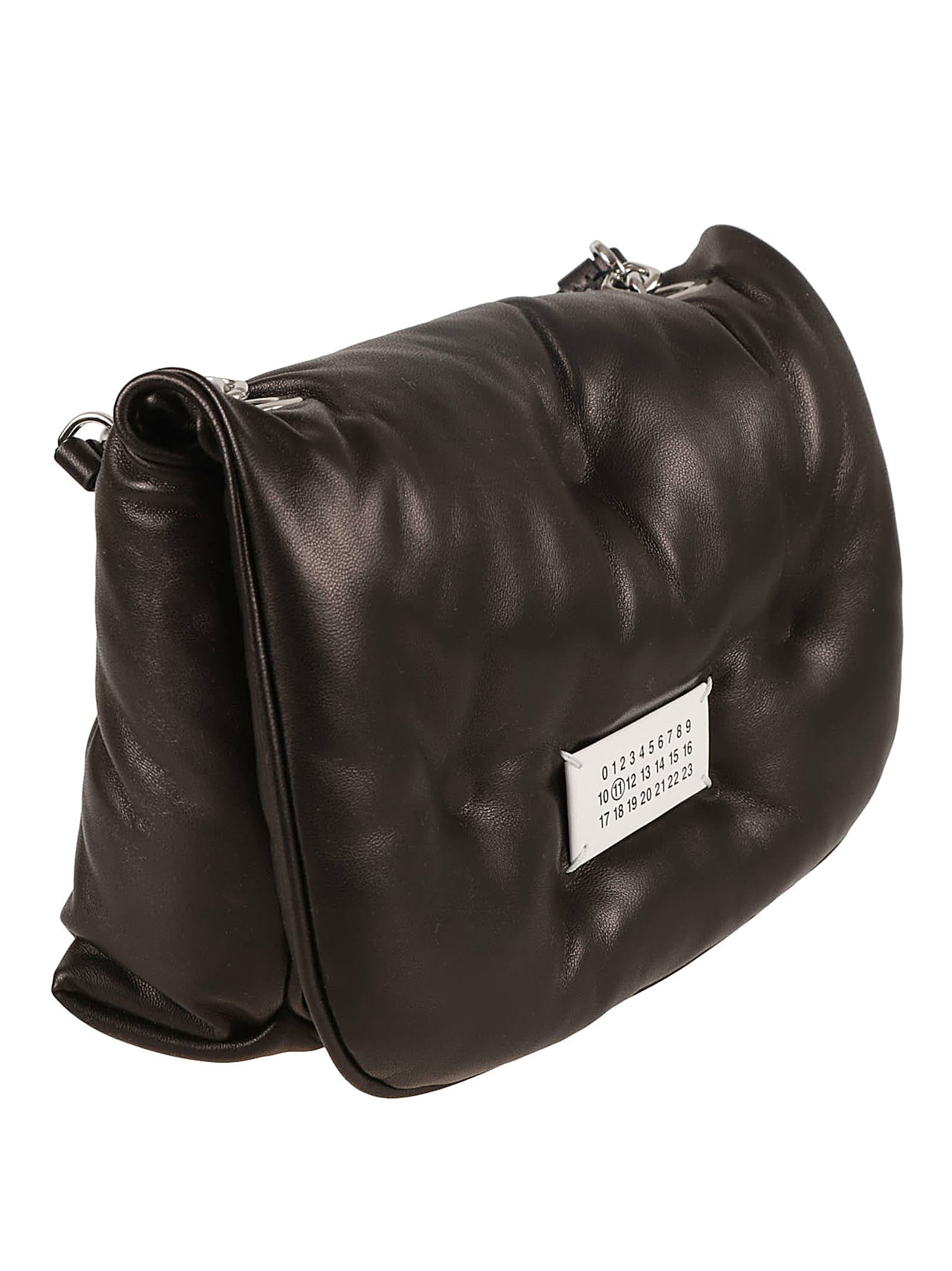 Shop Maison Margiela Glam Slam Flap Small Shoulder Bag In Black