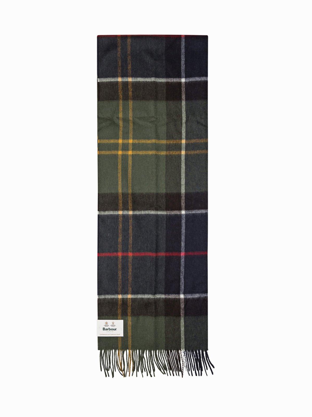 Barbour Checked Fringed Scarf In Multi
