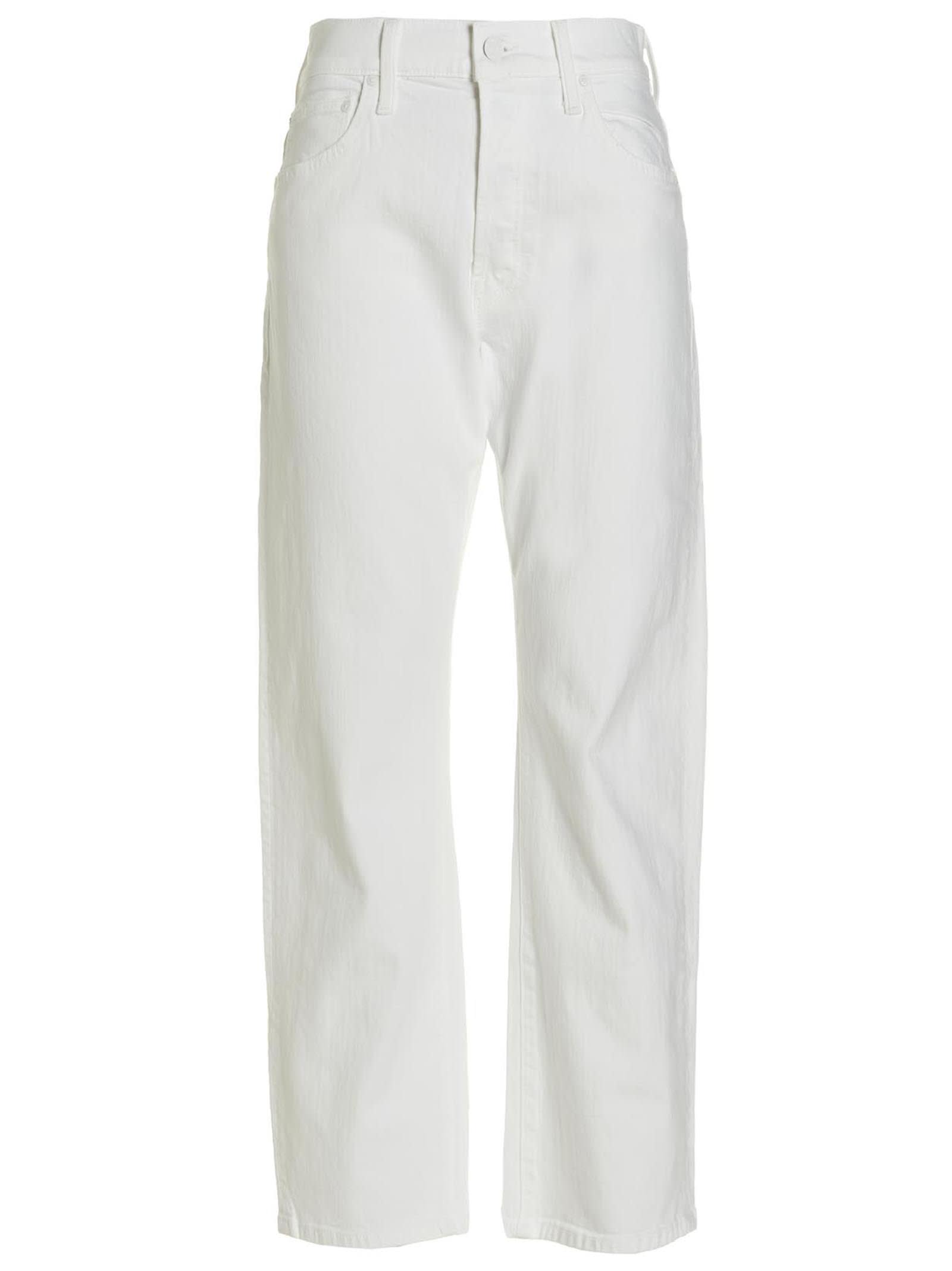 Mother The Ditcher Cropped Jeans In White | ModeSens
