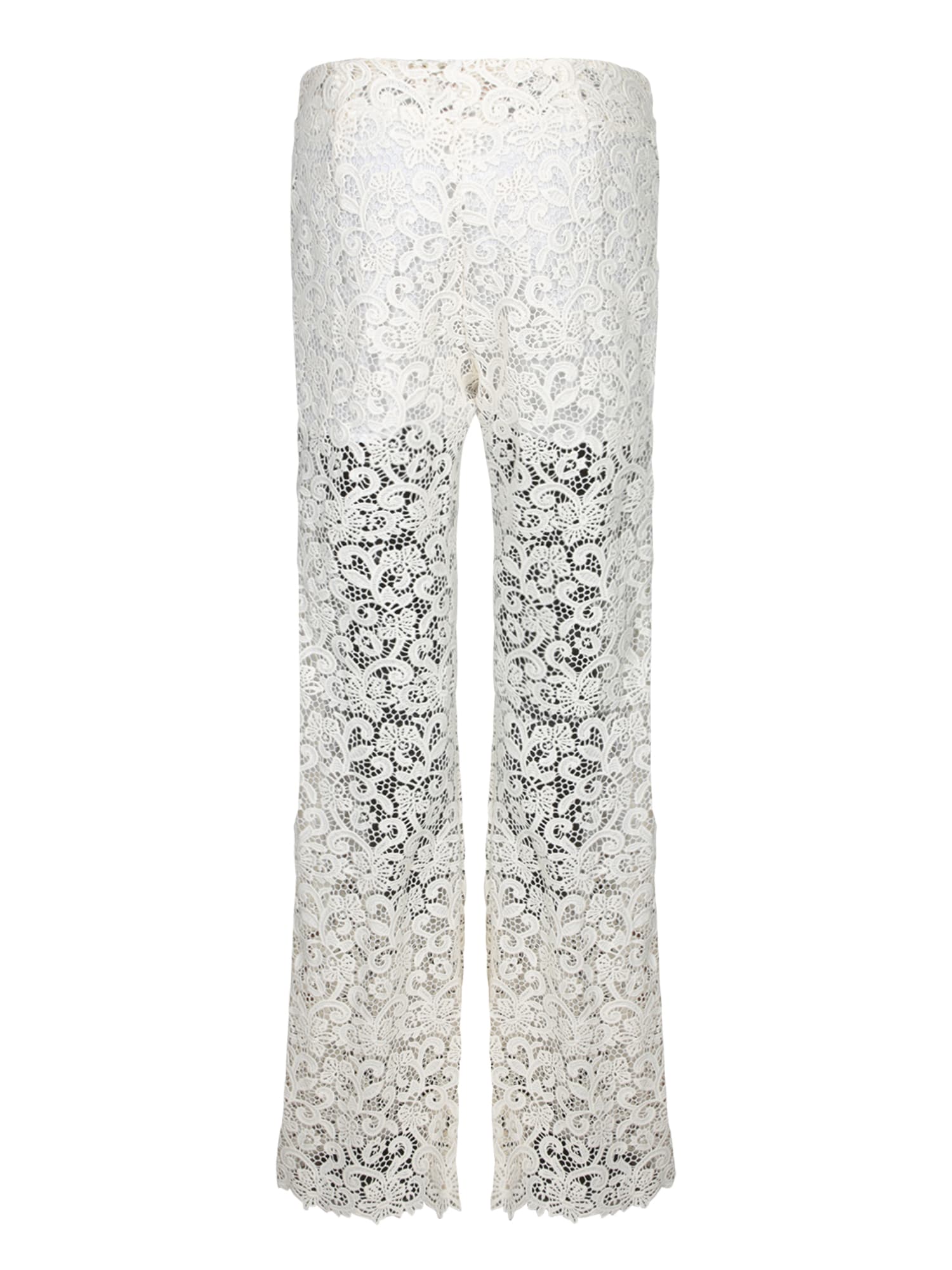 Ermanno Scervino White Macramã© Flare Pants In White