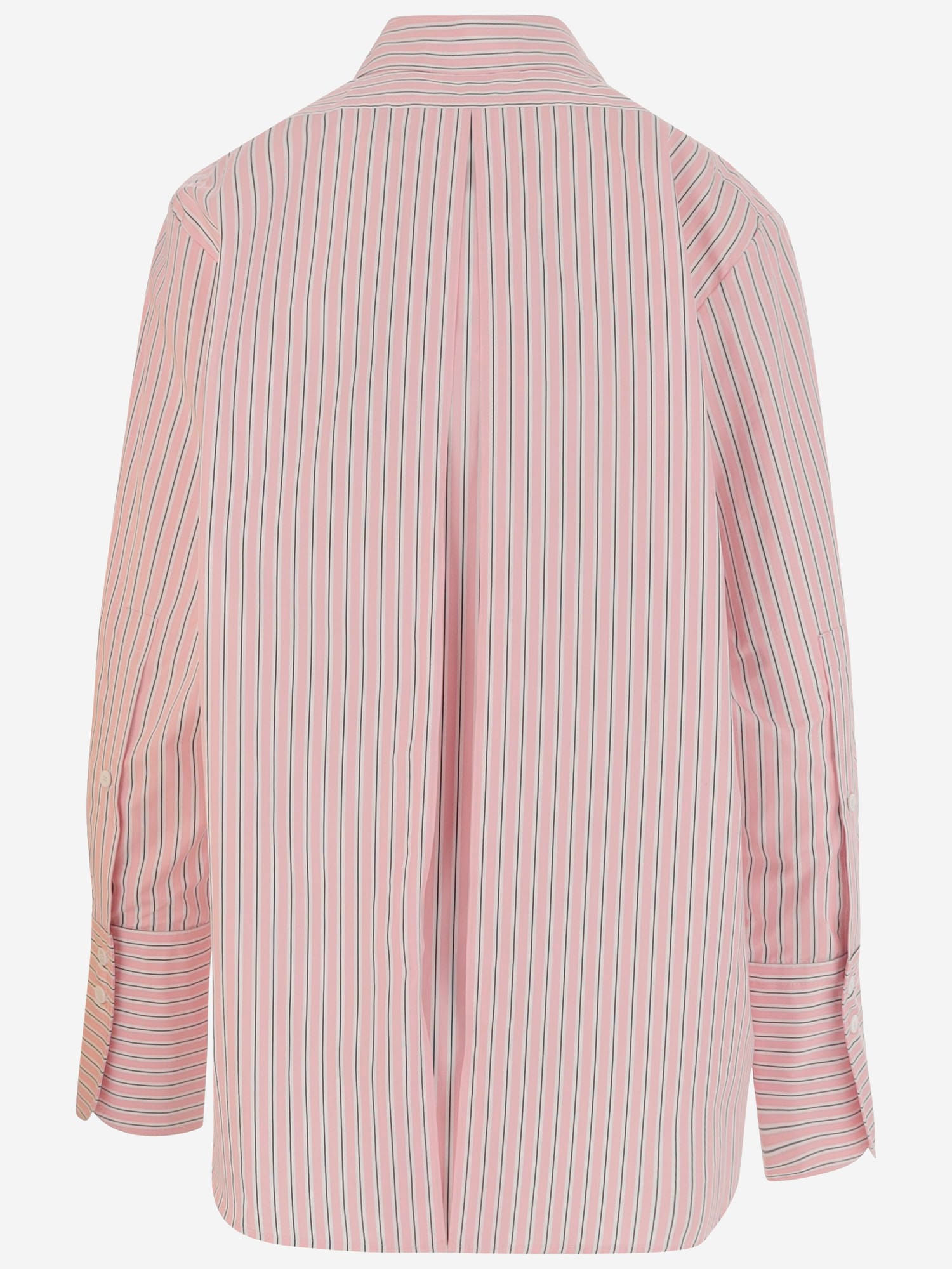 Patou Cotton Shirt With Striped Pattern In Pink