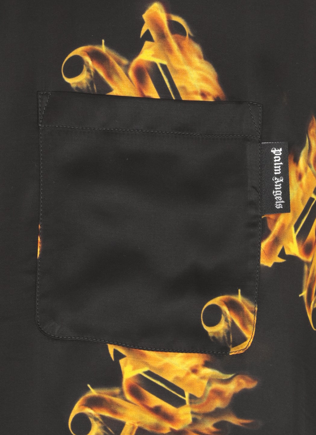 Shop Palm Angels Burning Monogram Shirt In Black