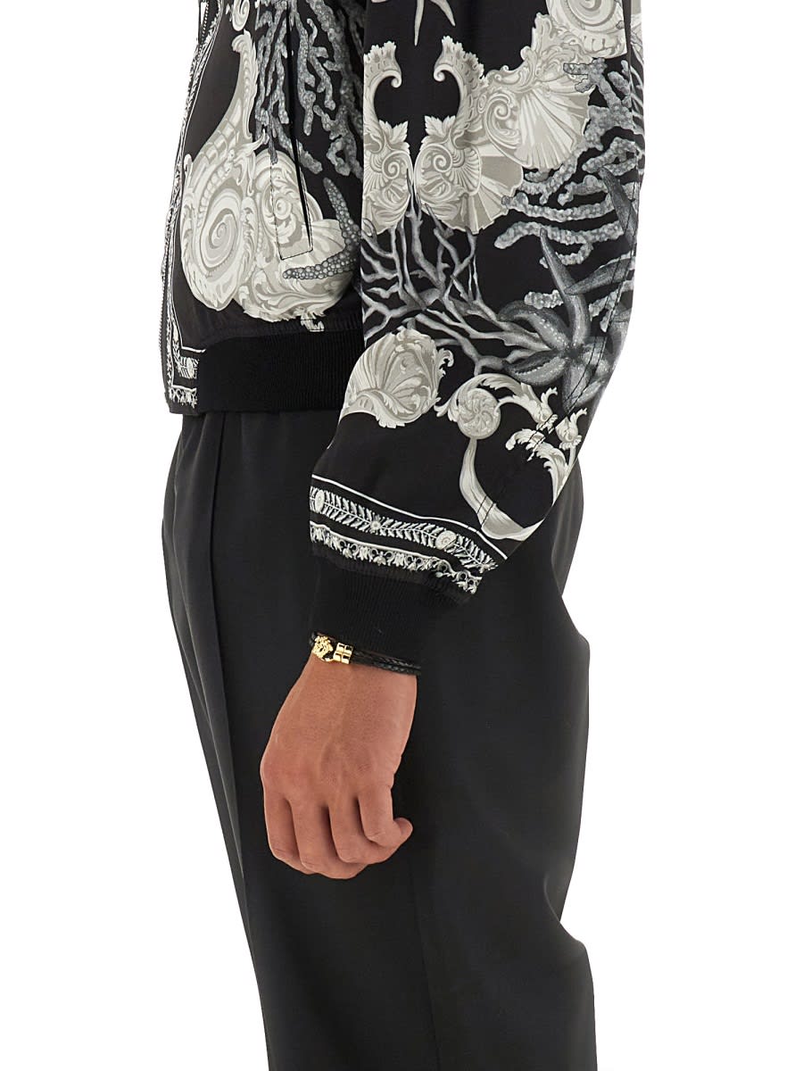 Versace Reversible Baroque Sea Jacket In Multicolour
