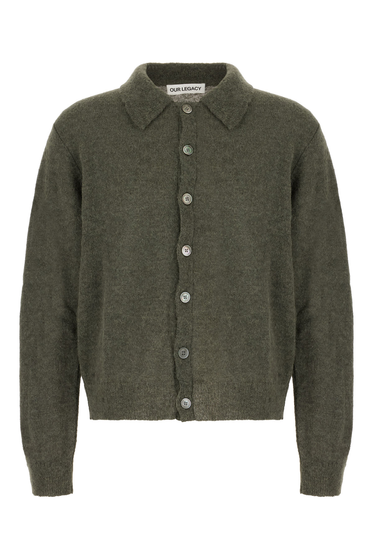 Our Legacy Dark Green Alpaca Blend Cardigan In Green