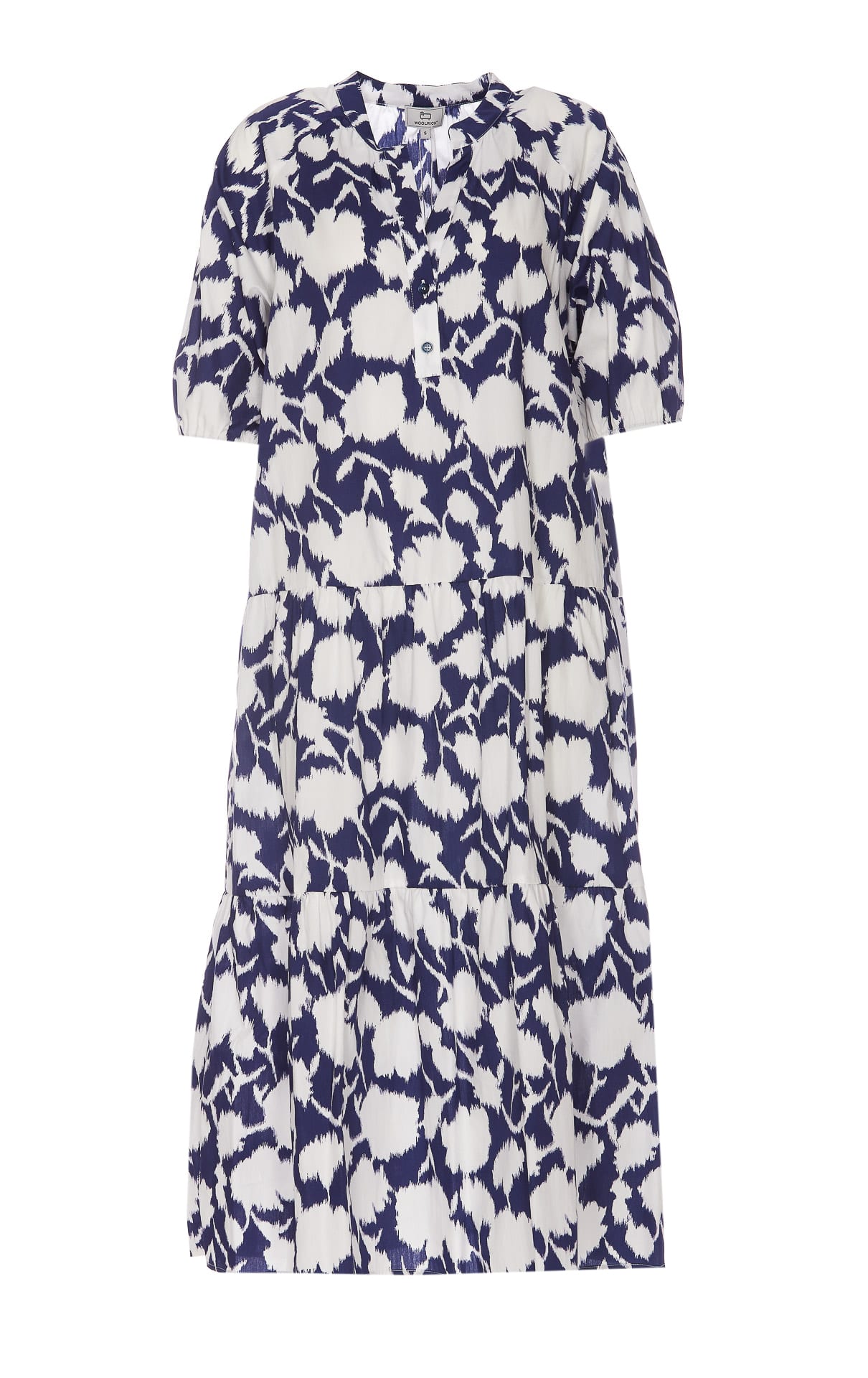 Woolrich Printed Dress With Floral Pattern In Blue