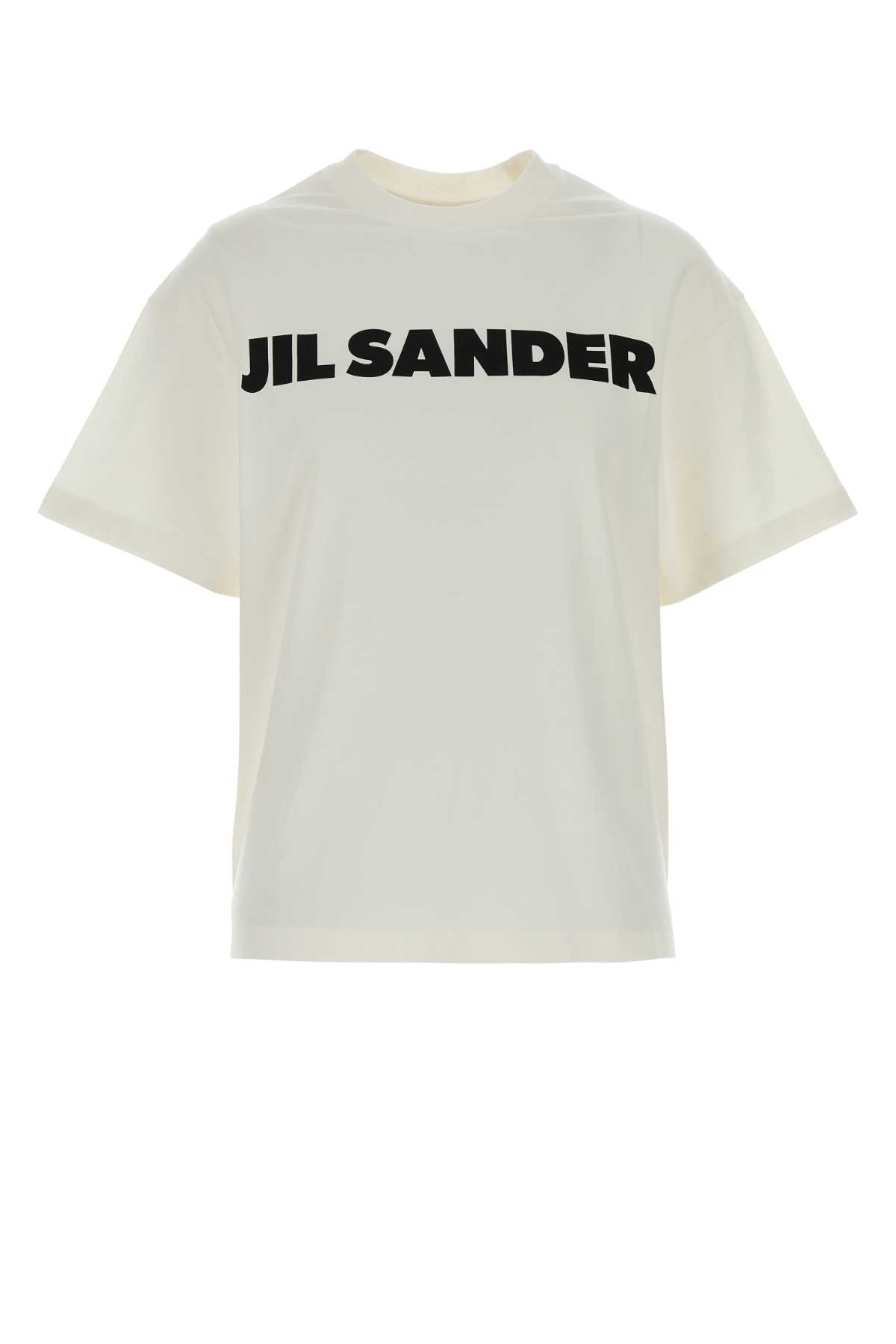 Jil Sander Crewneck Short Sleeves Classic Print T-shirt Clothing In White