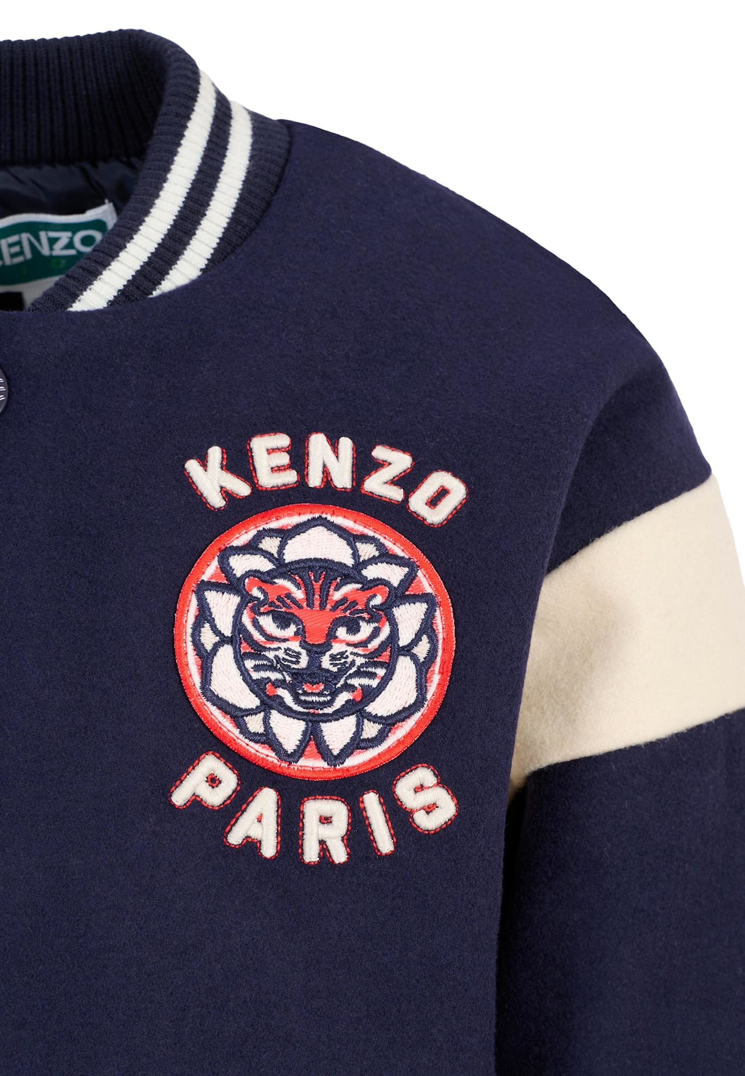Kenzo Blue Bomber Jacket For Boy With Tiger In Blue