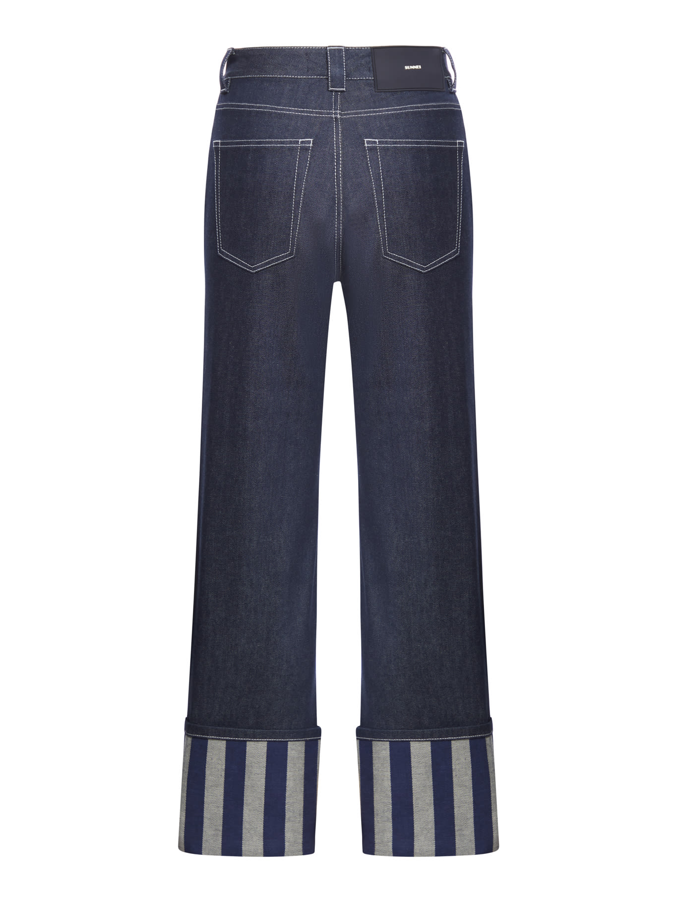 Shop Sunnei Classic Pants In Raw Electric Blue Stripes