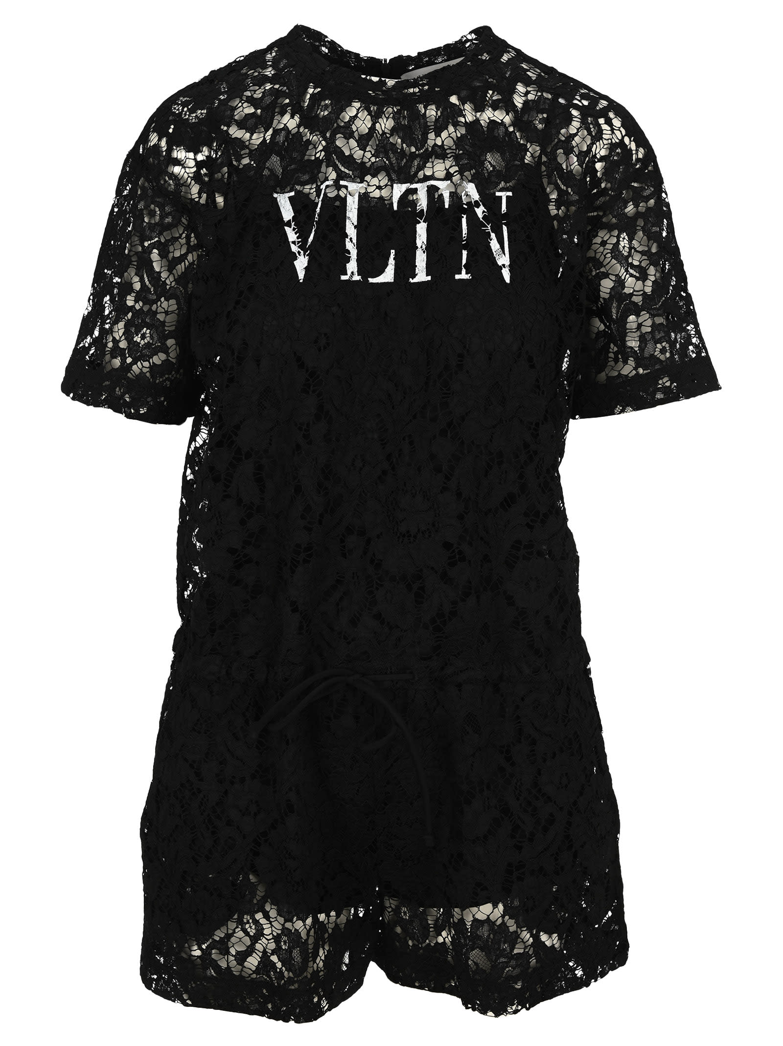 VALENTINO FLORAL LACE PLAYSUIT,VB3ME00C66M0NI