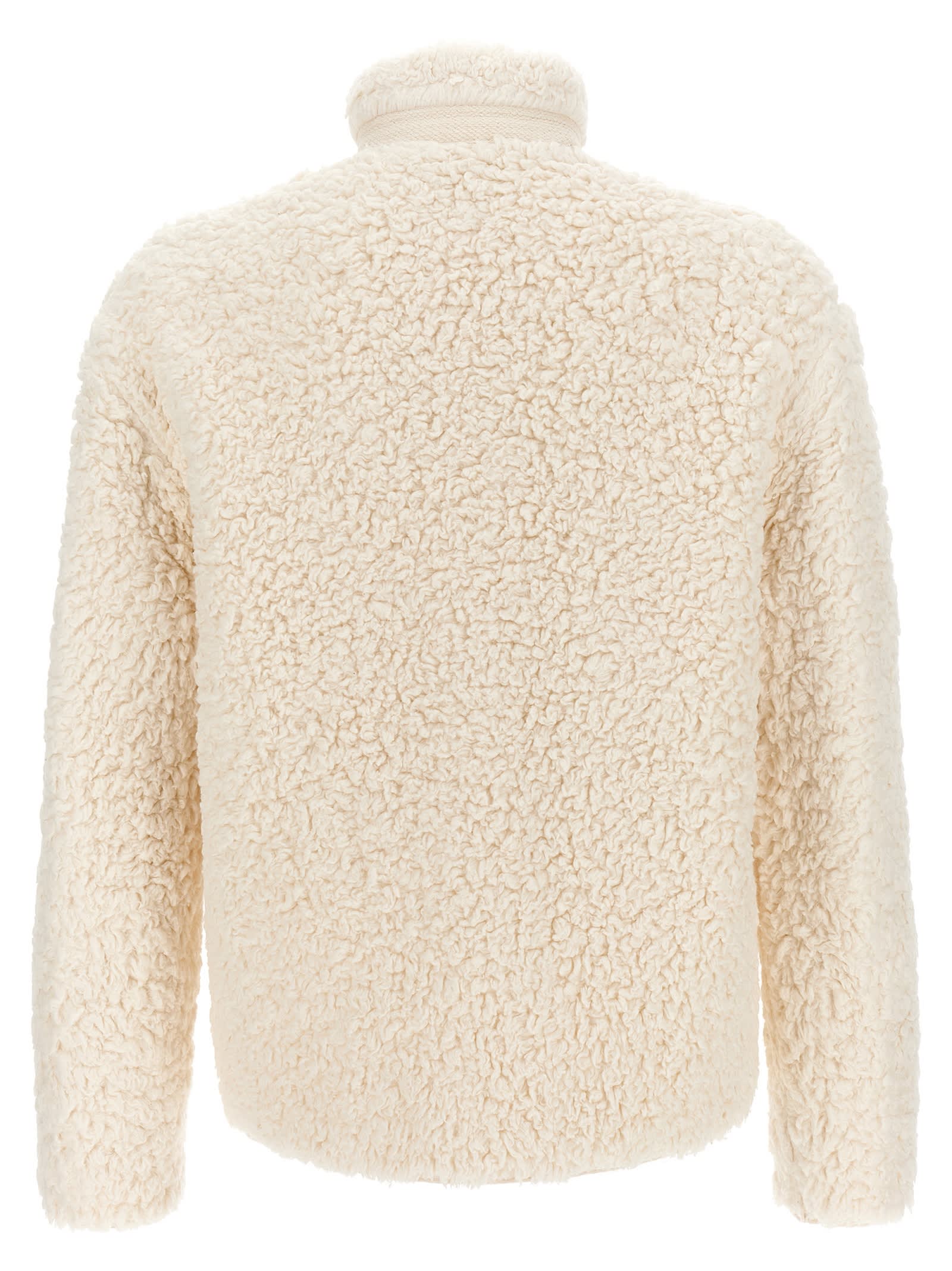 Shop Jil Sander Faux Fur Jacket In White