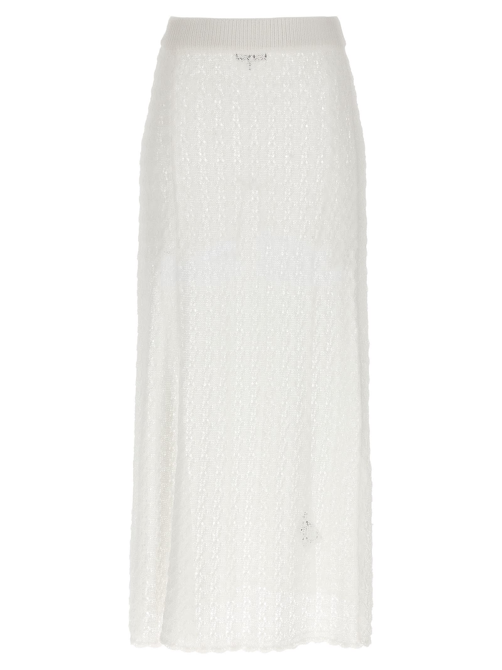 shiny Pointelle Knit Skirt