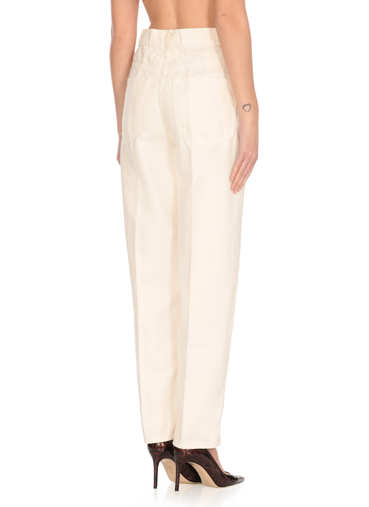 Mother The Peeler Tapered Ankle Jeans In Neutral
