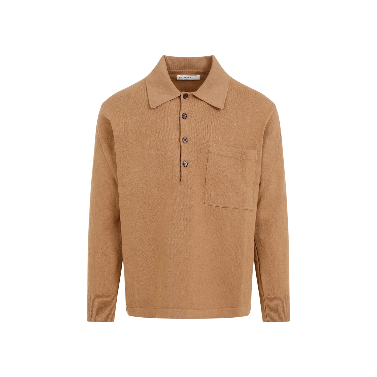 Shop Universal Works Long Sleeves Pullover Knit Shirt In Cumin