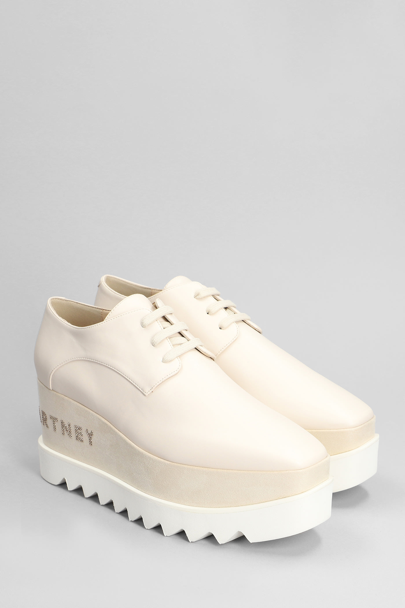 Shop Stella Mccartney Elyse Sneakers In Beige Polyuretan