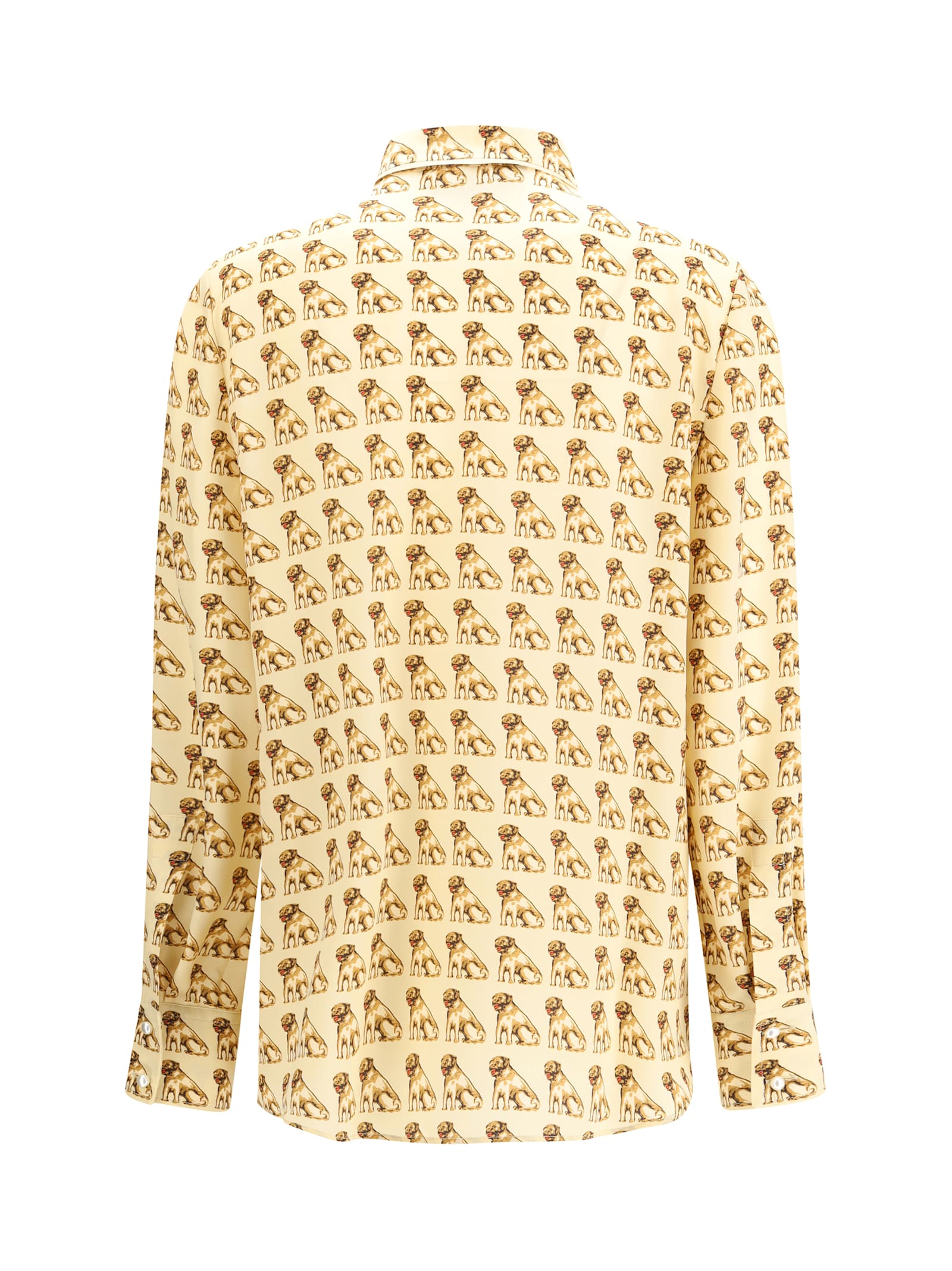 Valentino Garavani Petit Charles Print Shirt Shirt And Blouse White In Yellow