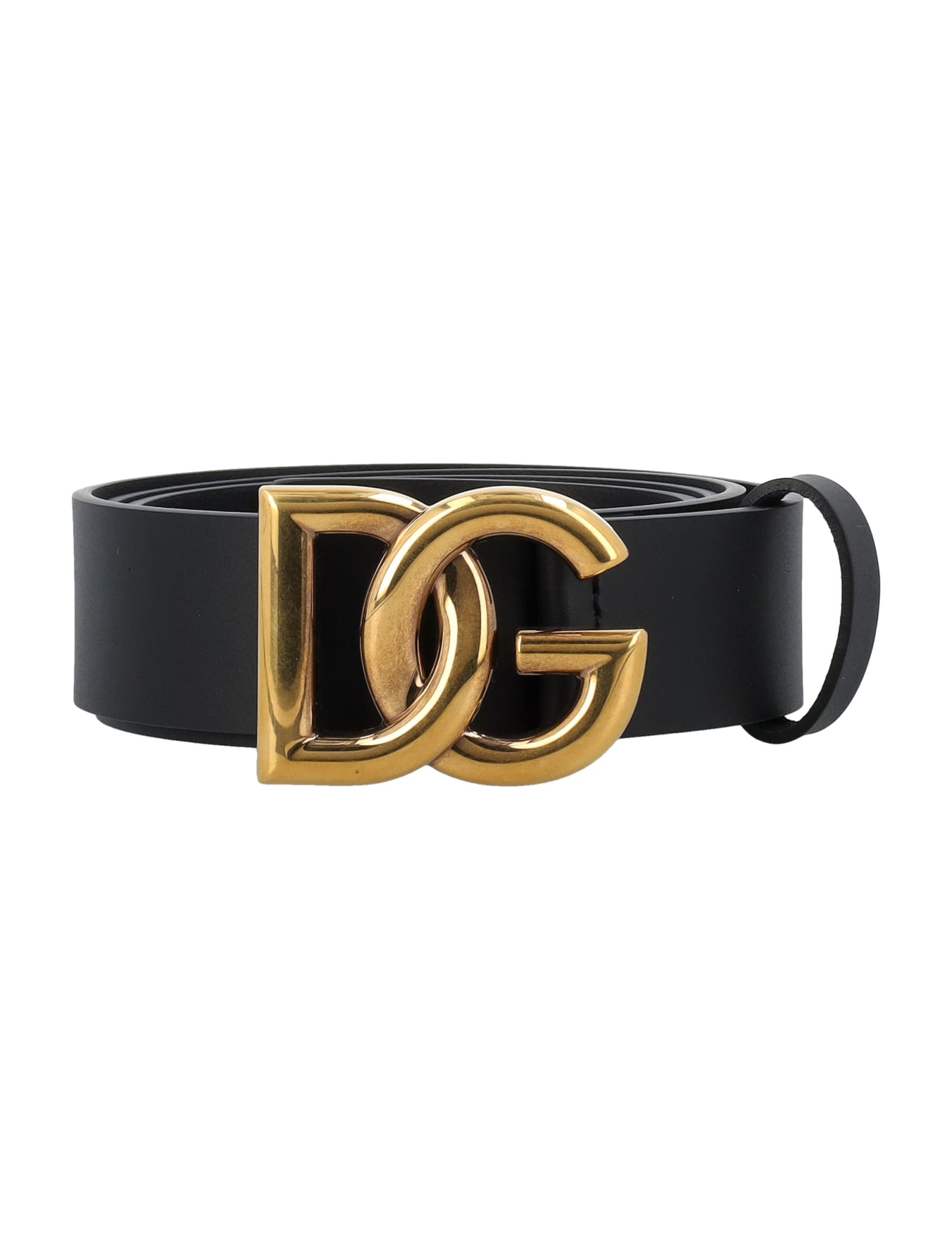 Dolce & Gabbana Calfskin Belt With Dg Logo