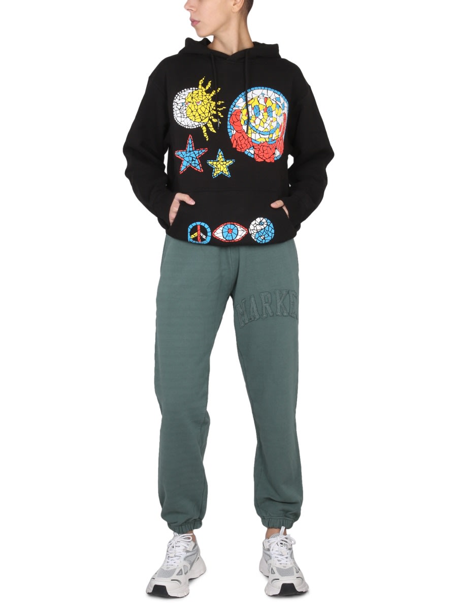 Market Hand Drawn Varsity Sweatshirt Unisex In Black