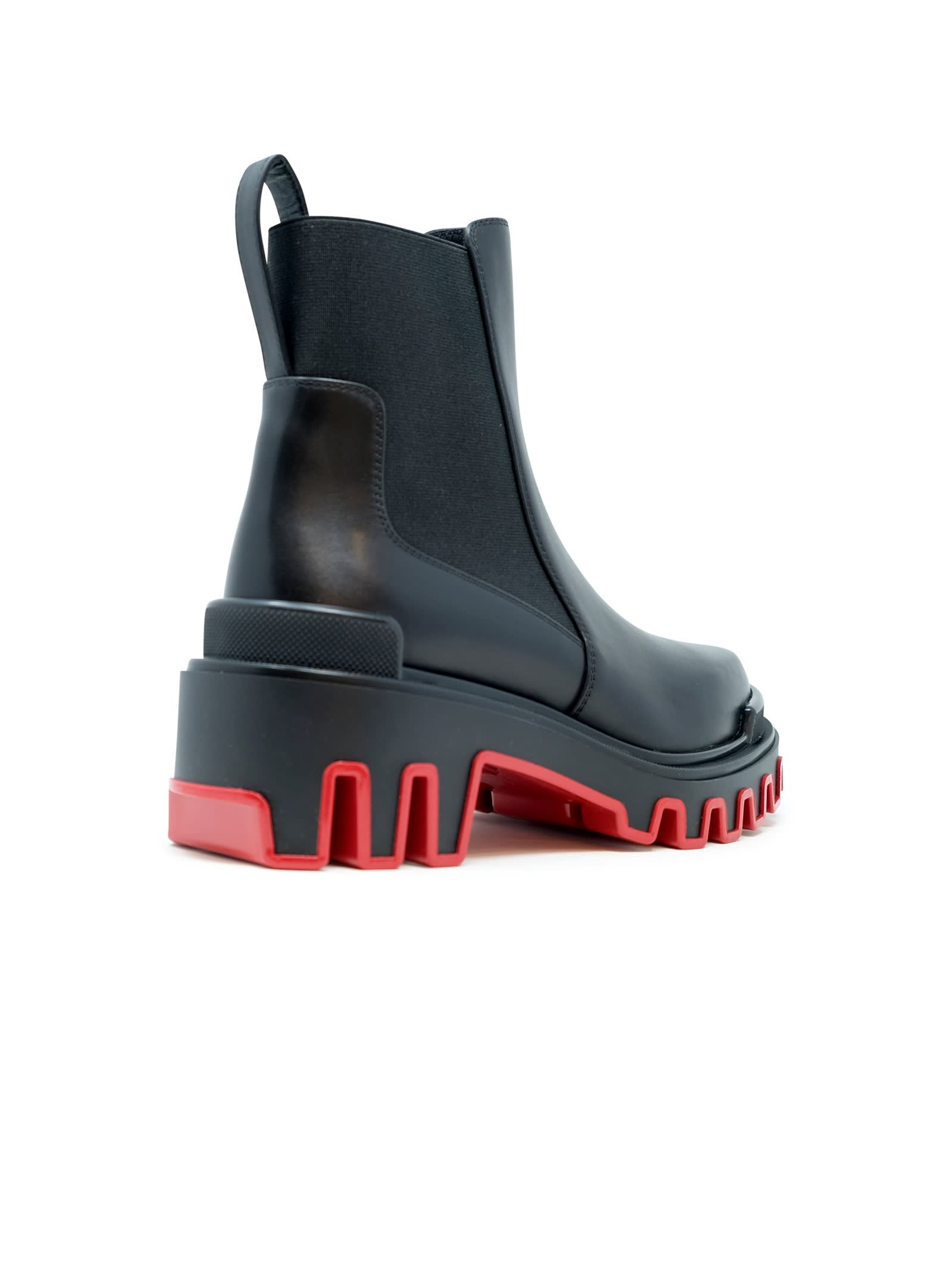 Christian Louboutin Marchacroche Dune Leather Chelsea Boots In Black