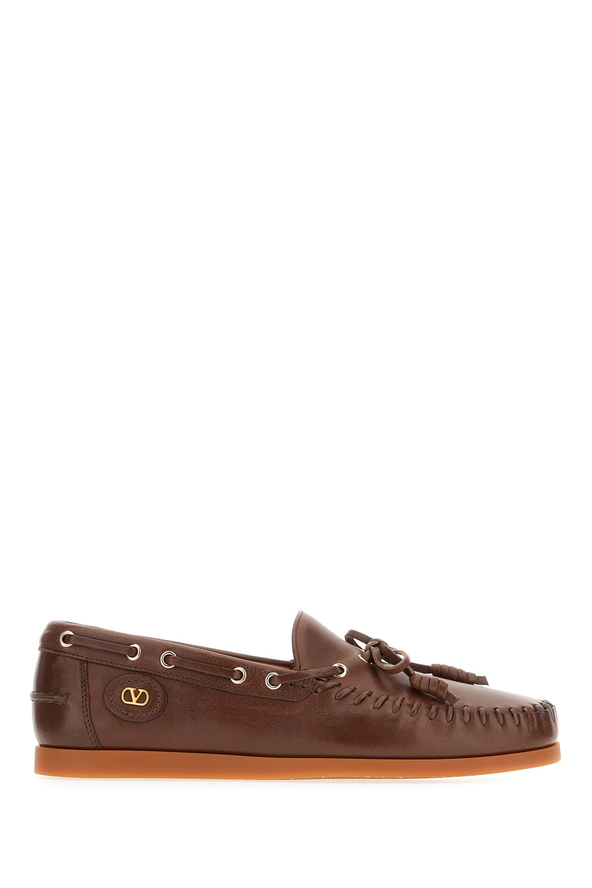 Valentino Palm Avenue Suede And Leather Loafers In Brown